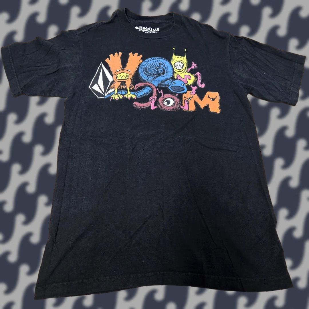 Volcom Volcom Shirt Mens Medium Black Basic Tee Graphic Monster Art Skate Surf Logo Size US M / EU 48-50 / 2 - 1 Thumbnail