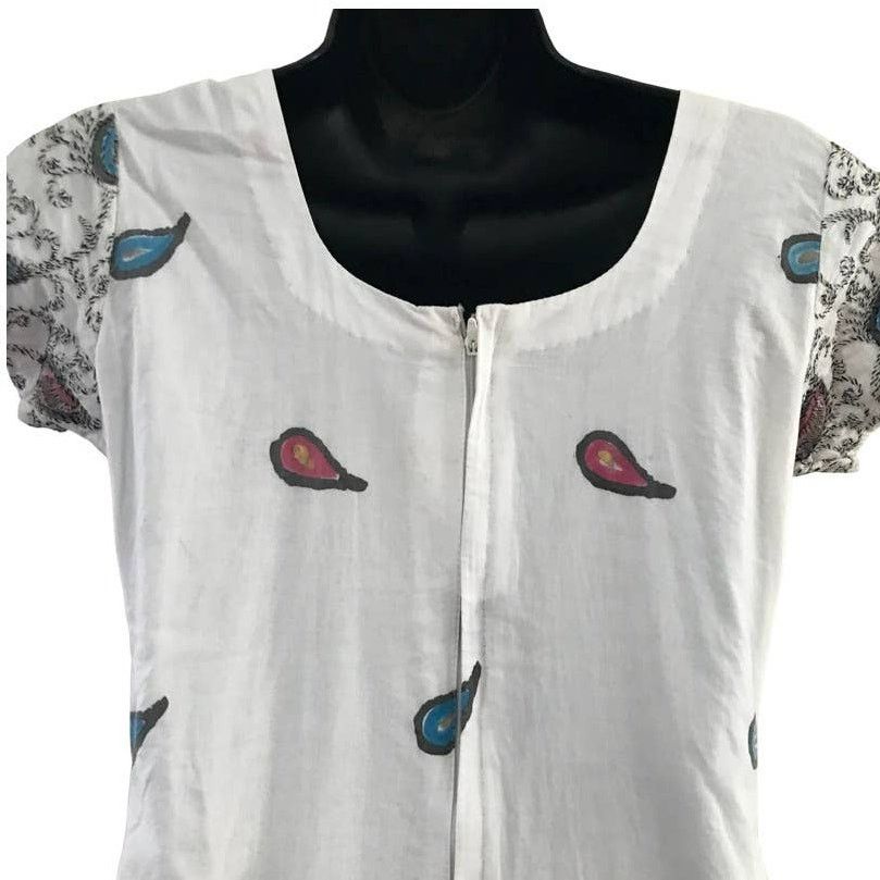 Vintage Embroidered Peacock Feather Dress, Paisley Print Dress Small Size S / US 4 / IT 40 - 5 Thumbnail