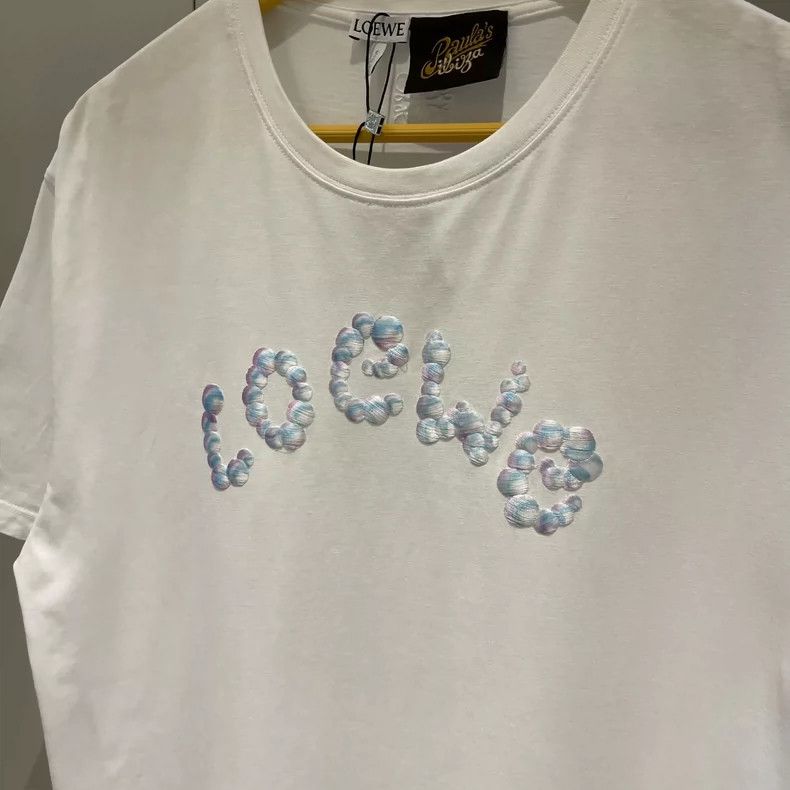 Loewe LOEWE White bubble embroidered Logo short sleeve T-shirt Size S / US 4 / IT 40 - 3 Thumbnail