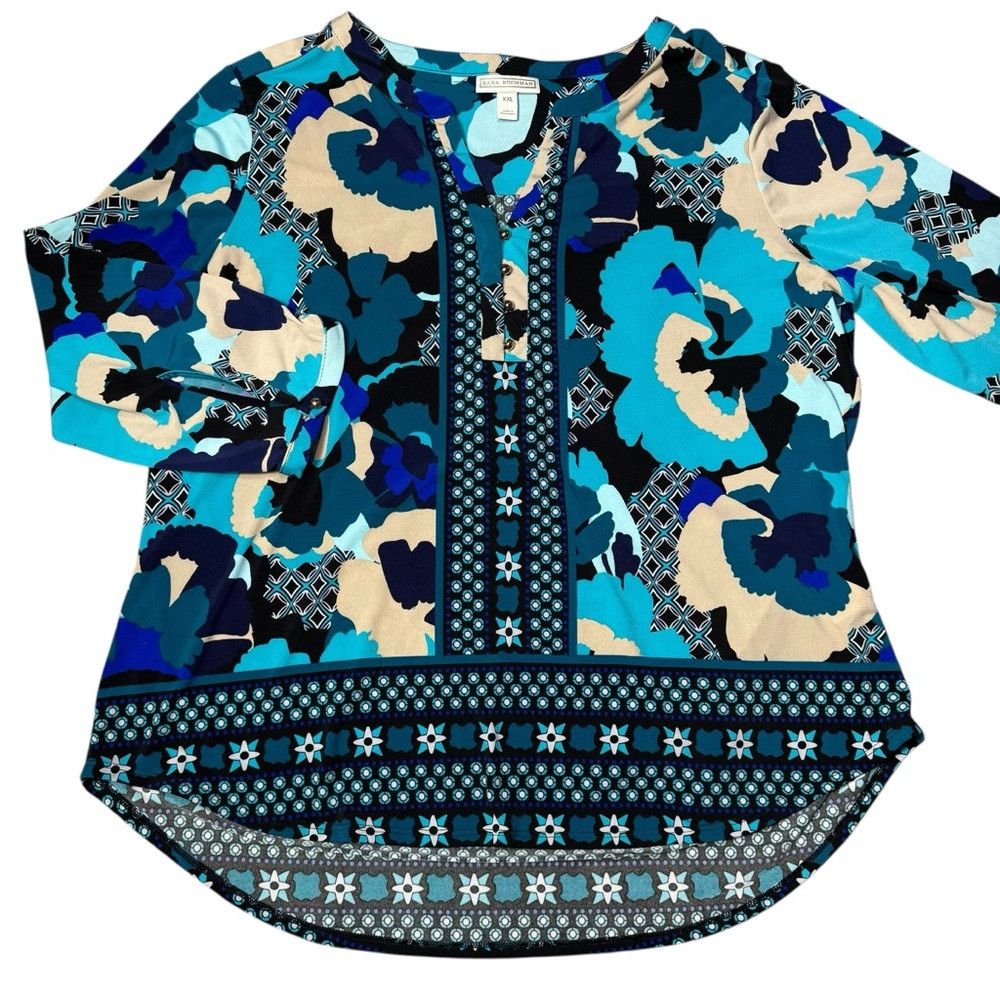 Other Dana Buchman Long Sleeve Split Neck Top Size XXL Size XXL / US 16-18 / IT 52-54 - 5 Thumbnail