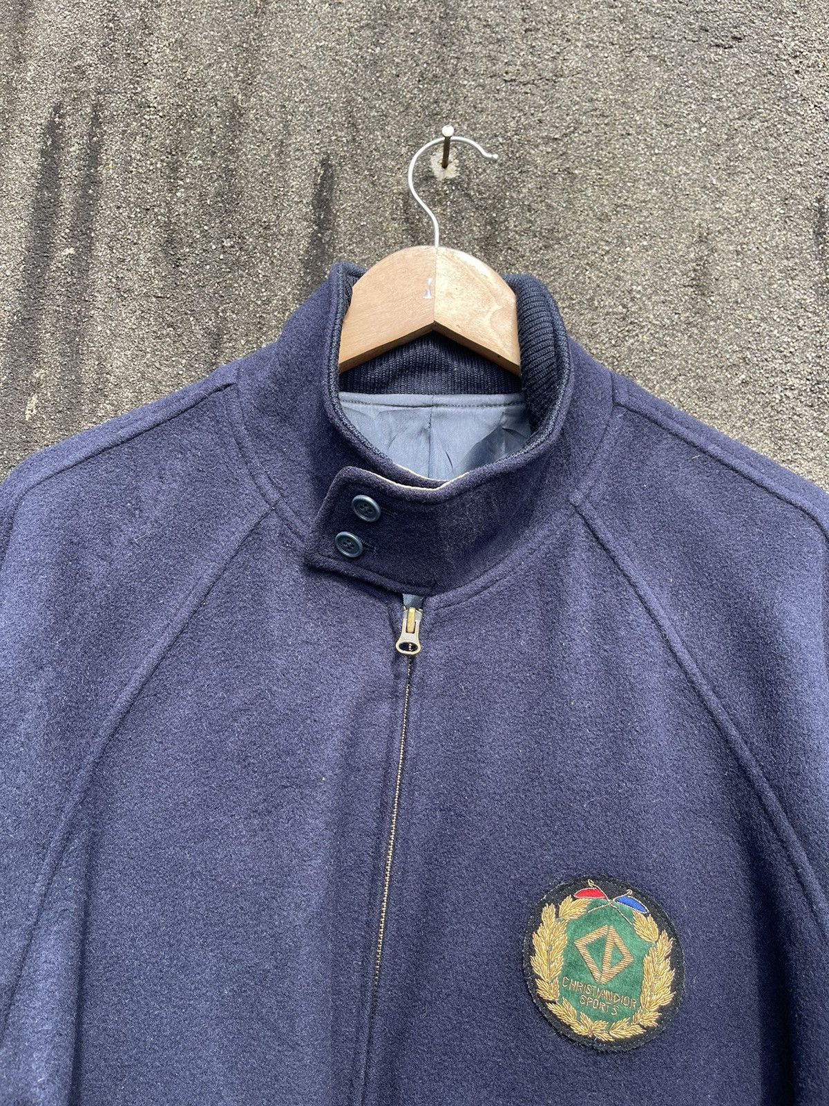 Christian Dior Monsieur Rare Vintage Christian Dior Sports Navy Wool Bomber Jacket Size US L / EU 52-54 / 3 - 3 Thumbnail