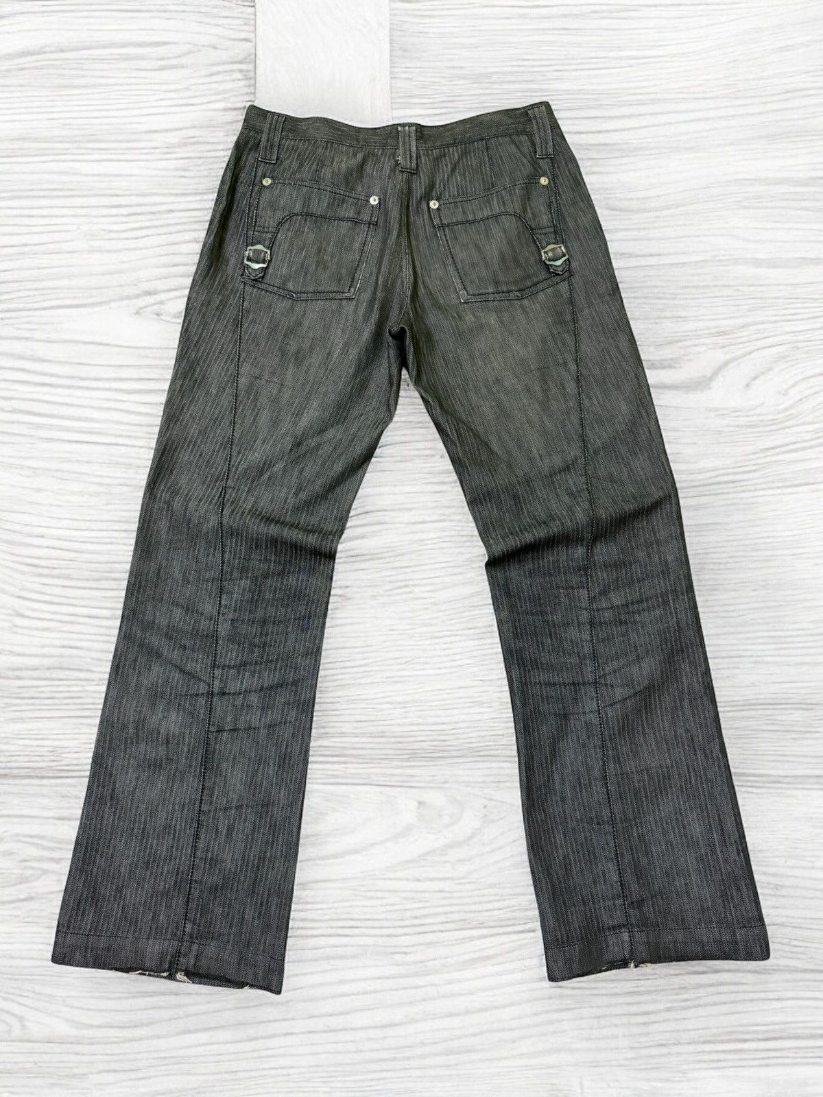 Hysteric Glamour × If Six Was Nine Flare Takiaq.com Asymmetrical Striped Buckle Pocket Pant Size US 33 - 1 Thumbnail