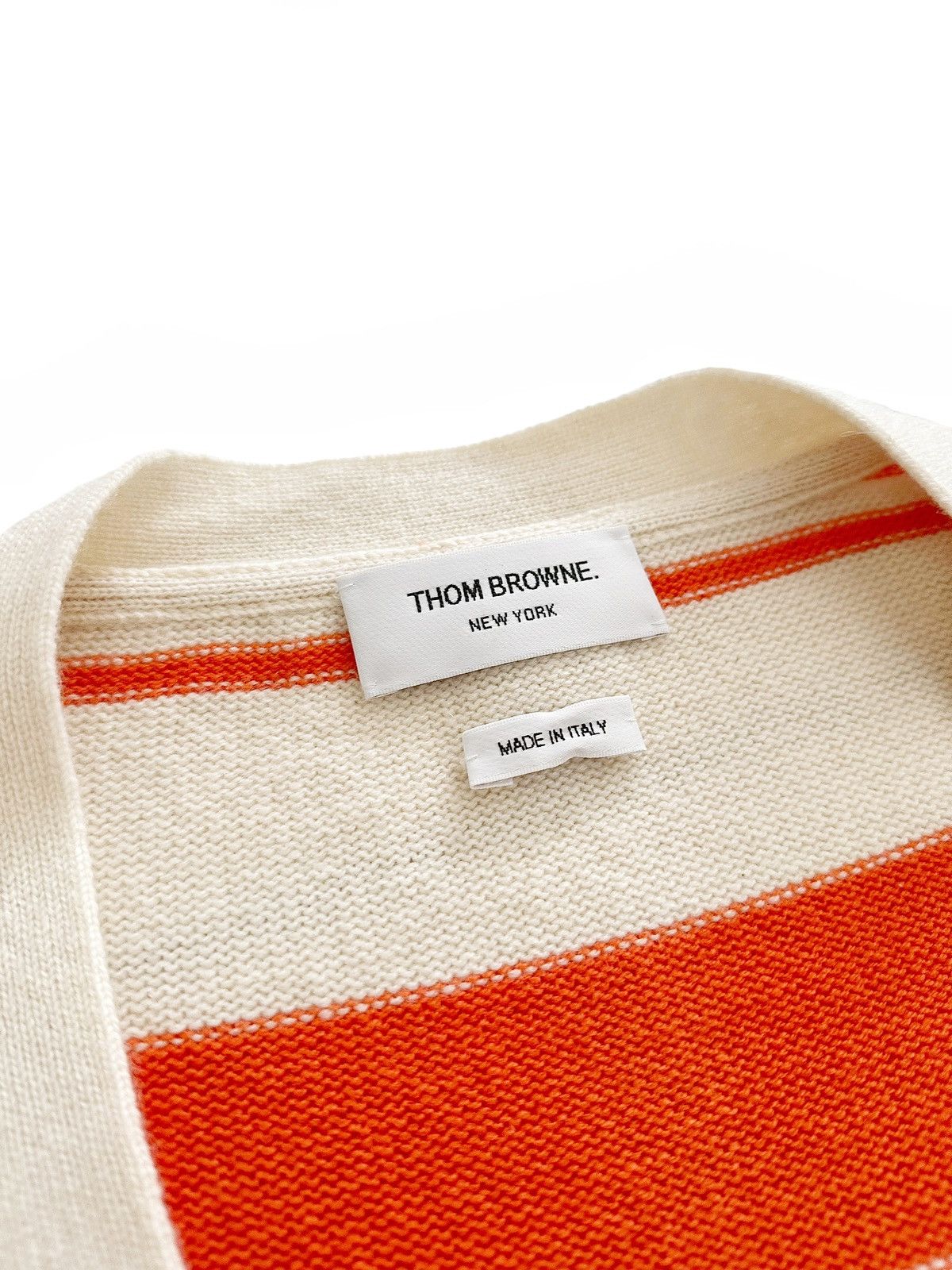 Thom Browne Sz. 0 Oversized Cashmere Orange Striped Cardigan Size US XL / EU 56 / 4 - 2 Thumbnail