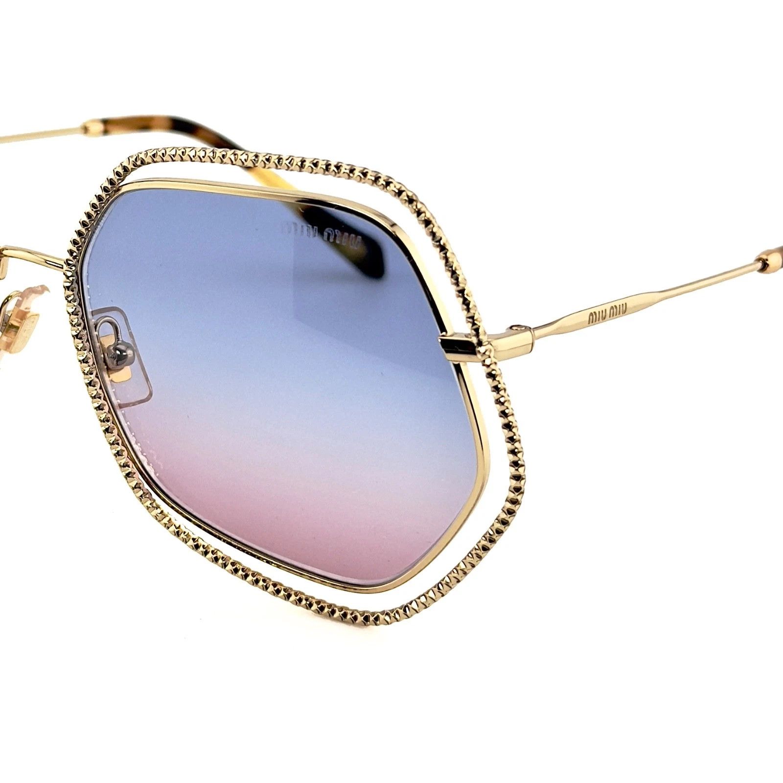 Miu Miu MIU MIU LA MONDAINE MU58VS Purple Gold Geometric 58V 58VS Size ONE SIZE - 7 Thumbnail