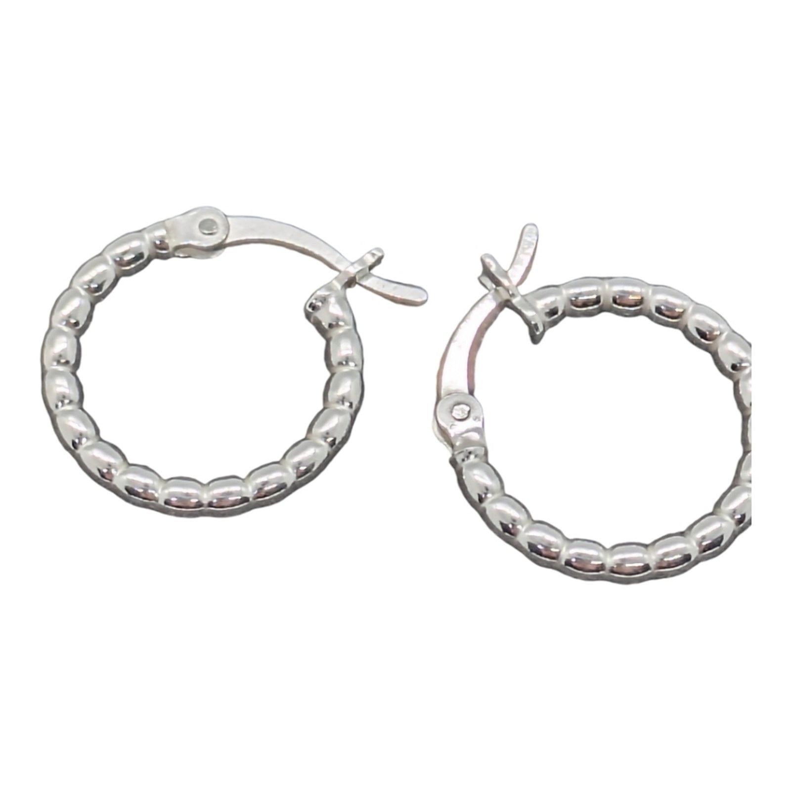The Unbranded Brand 925 Sterling silver Hoop with bumps on Earrings Size ONE SIZE - 2 Thumbnail