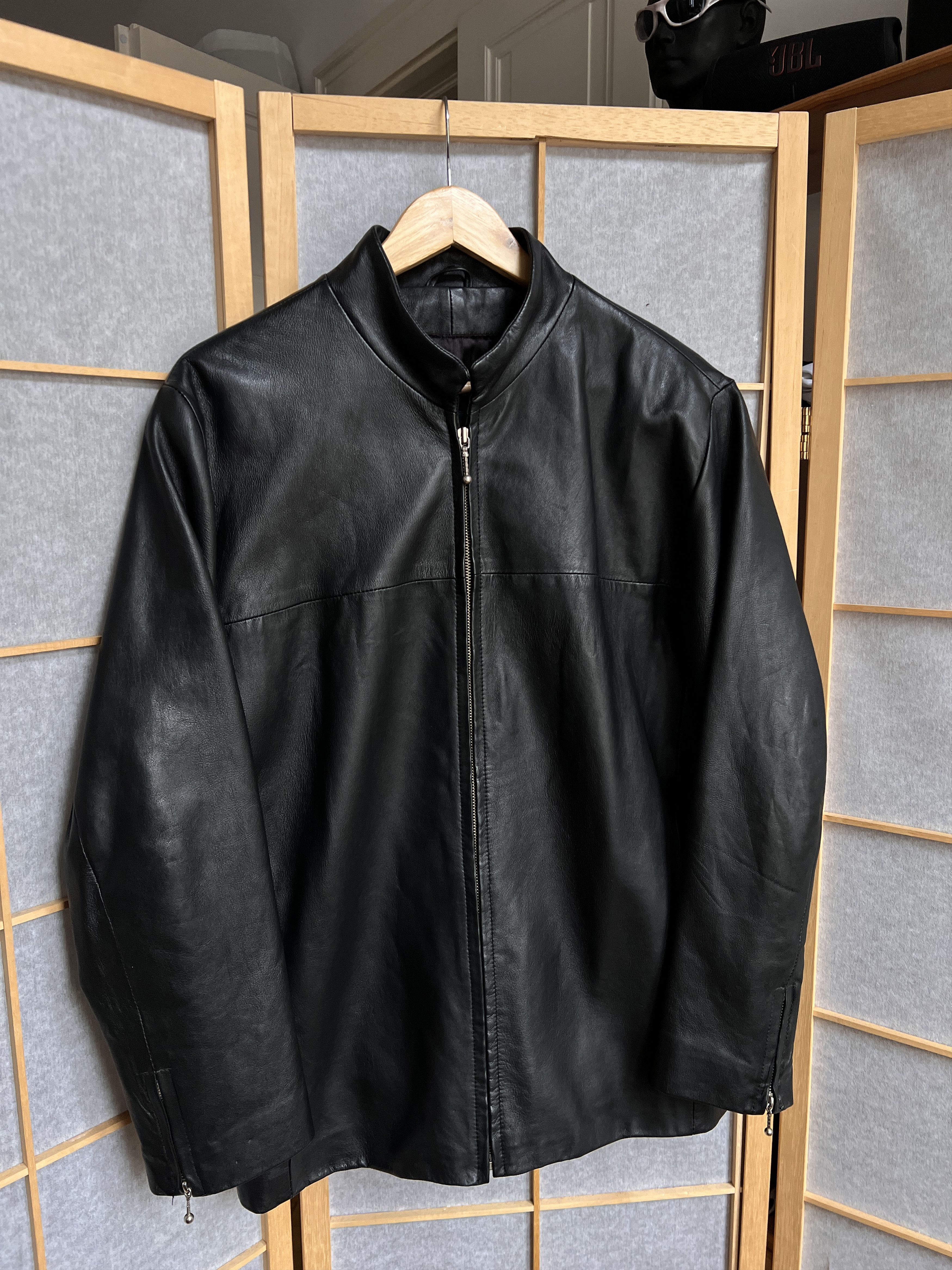 Soft leather vintage jacket y2k boxy fit 2000s retro opium M