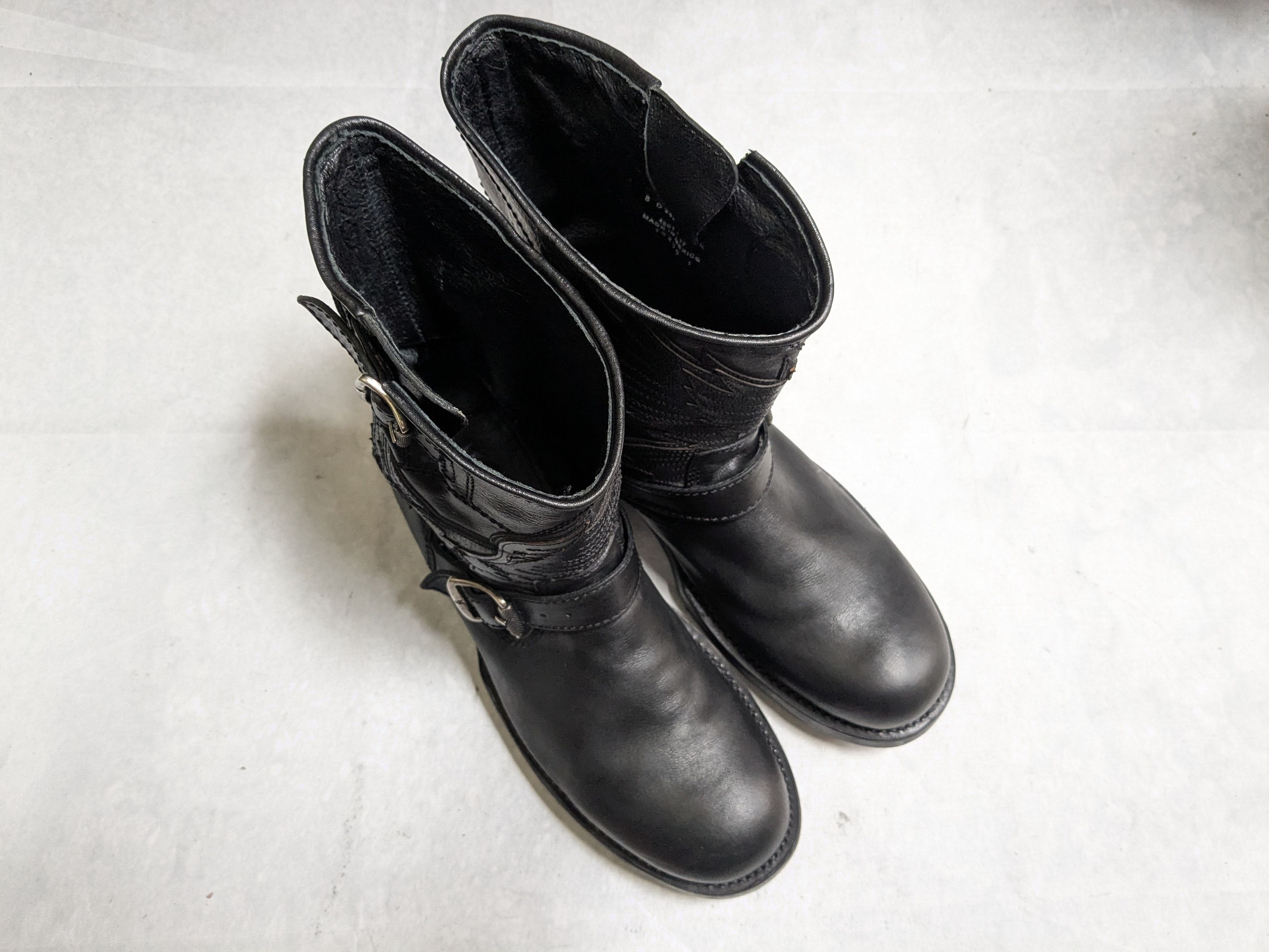 Frye Frye Engineer Boots Black Leather 8 D Buckle Size US 8 / EU 41 - 4 Thumbnail