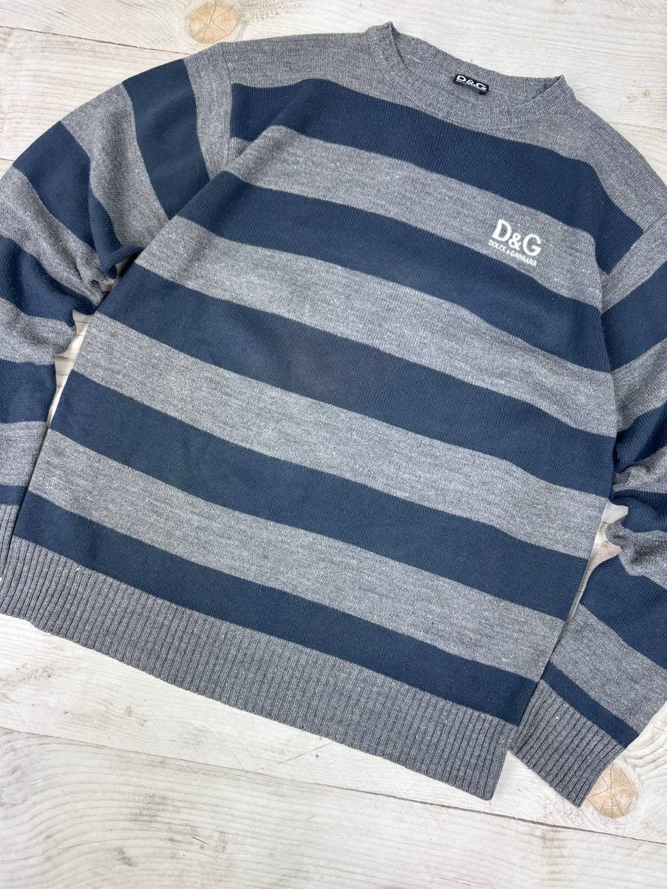 Dolce & Gabbana Vintage Dolce Gabbana Big Logo Knit Sweater Striped Size US M / EU 48-50 / 2 - 3 Thumbnail