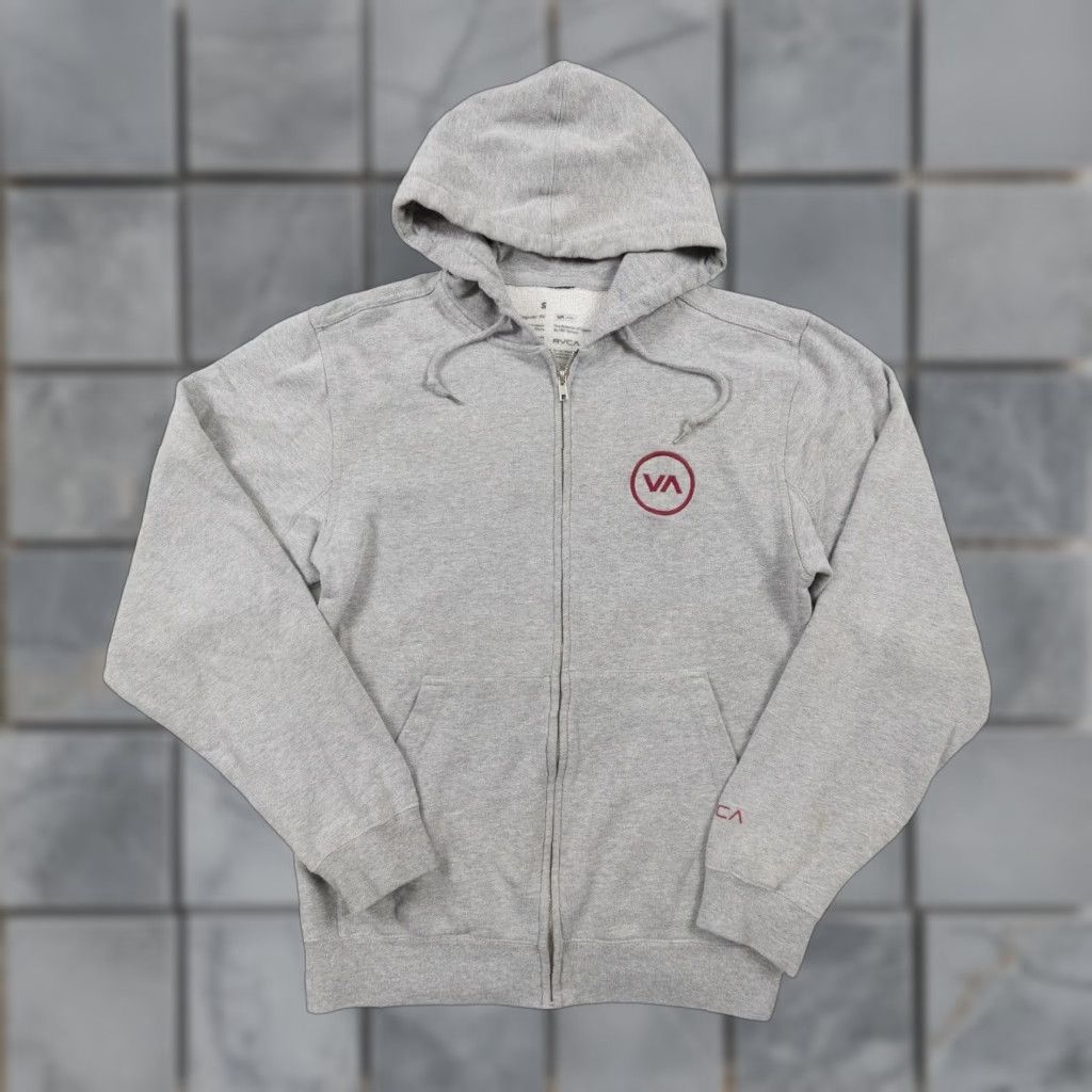 RVCA RVCA Mens Small Hoodie Gray Sweatshirt Full Zip Surf Streetwear Skate Sweater Size US S / EU 44-46 / 1 - 1 Thumbnail