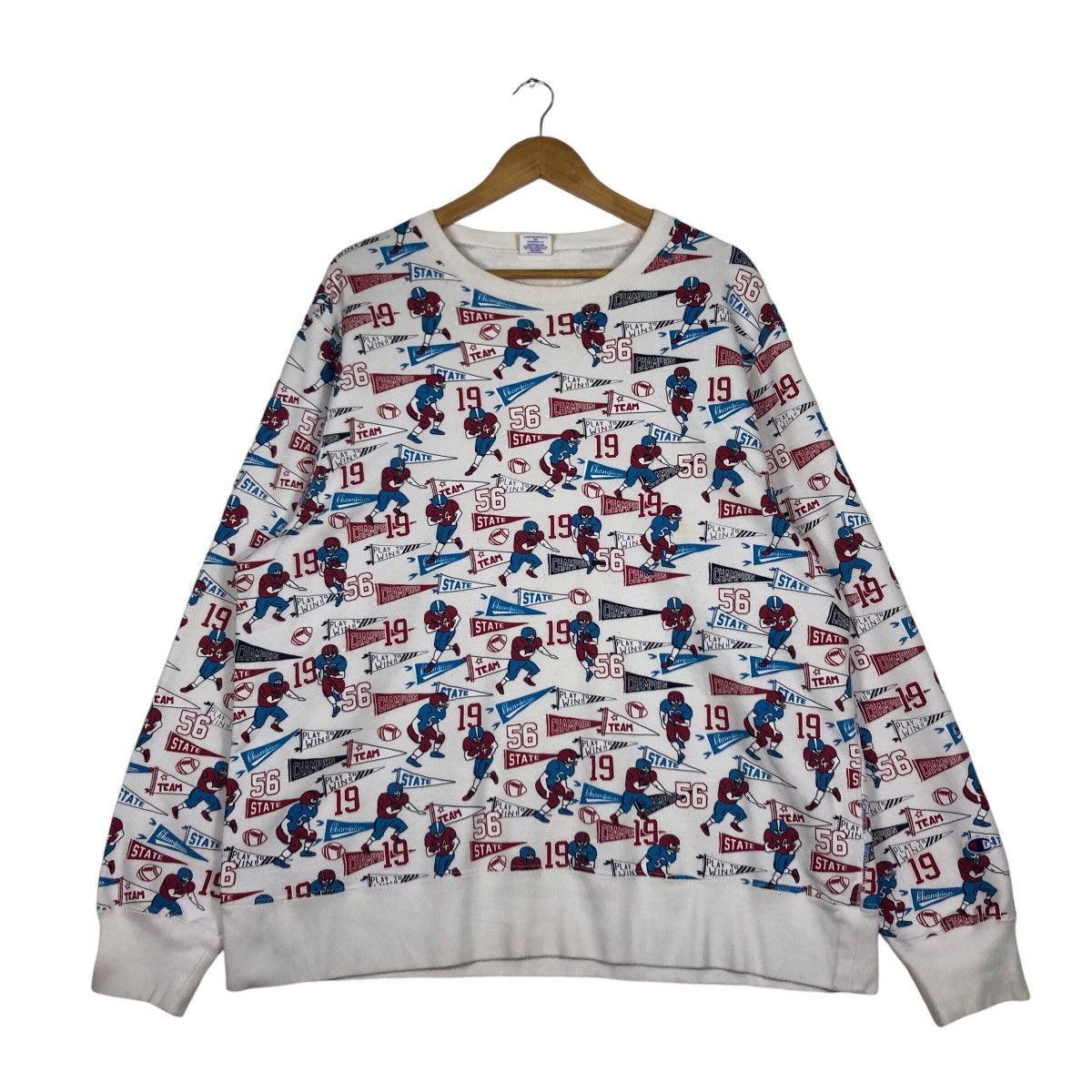 Champion × Japanese Brand × Vintage Vintage Champion Full Print Rare Baseball Rugby Large Size US L / EU 52-54 / 3 - 1 Thumbnail
