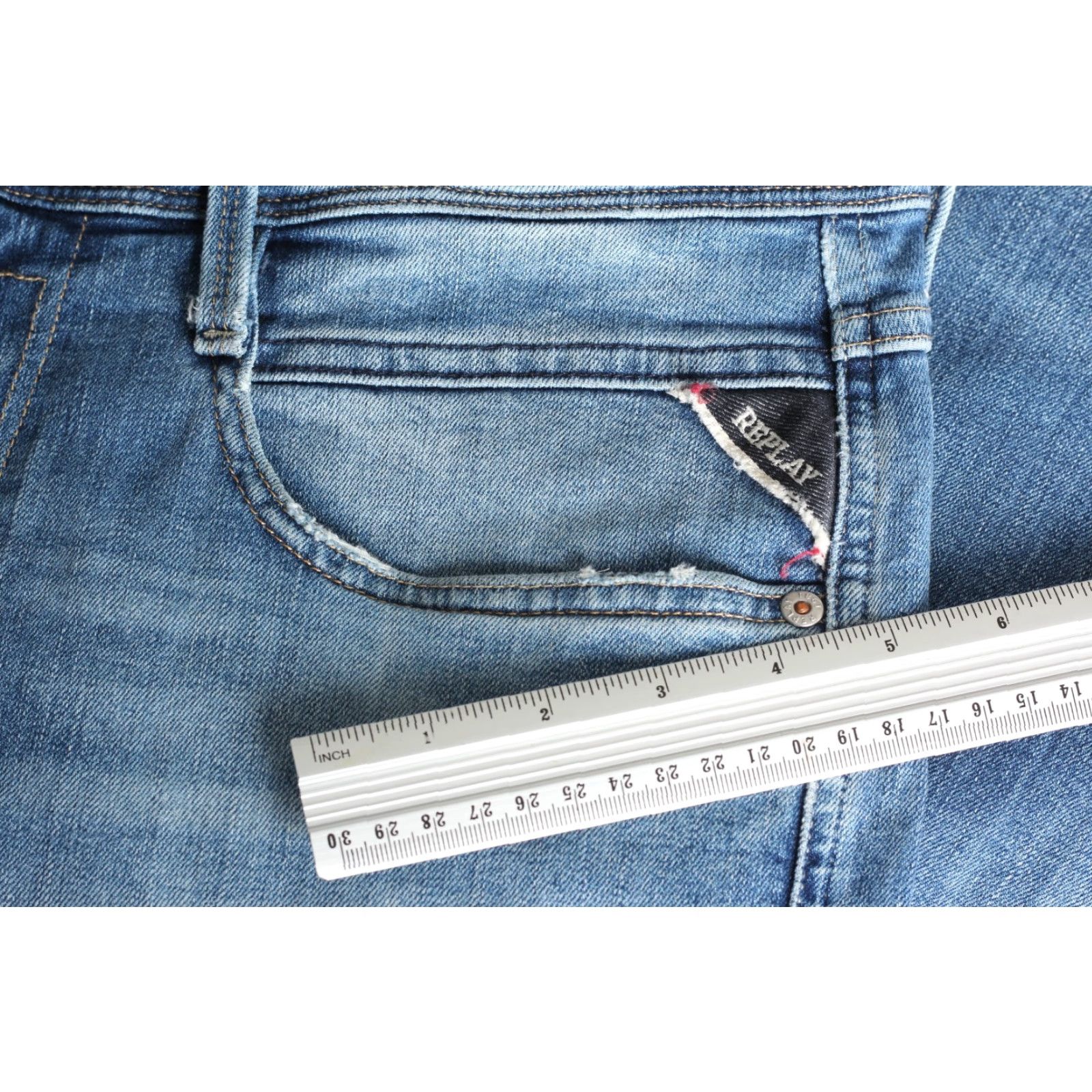 Replay REPLAY ANBASS Slim Fit Stretch Jeans Men W31 L32 DZ8127 Jeans Mens Slim Blue 31 Inseam 32 Inseam 5-Pocket Denim Cotton Elastane Mid Rise DZ8127 Size US 31 - 5 Thumbnail