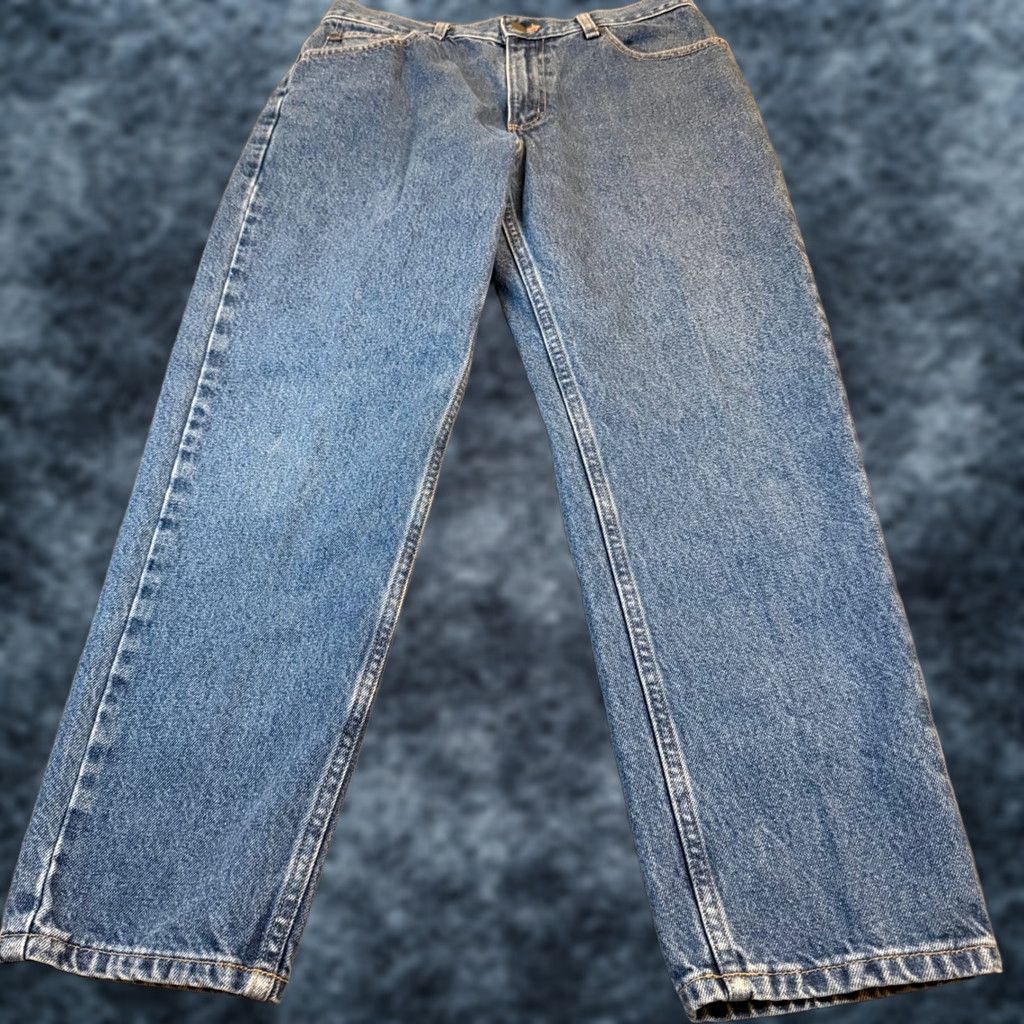Vintage LL Bean Jeans Womens 12 Petite High Rise Straight Leg Blue 30x27.5" Classic Fit Denim 5-Pocket Button Zip Easy Care Modern N/A Size 34" / US 12 / IT 48 - 1 Thumbnail