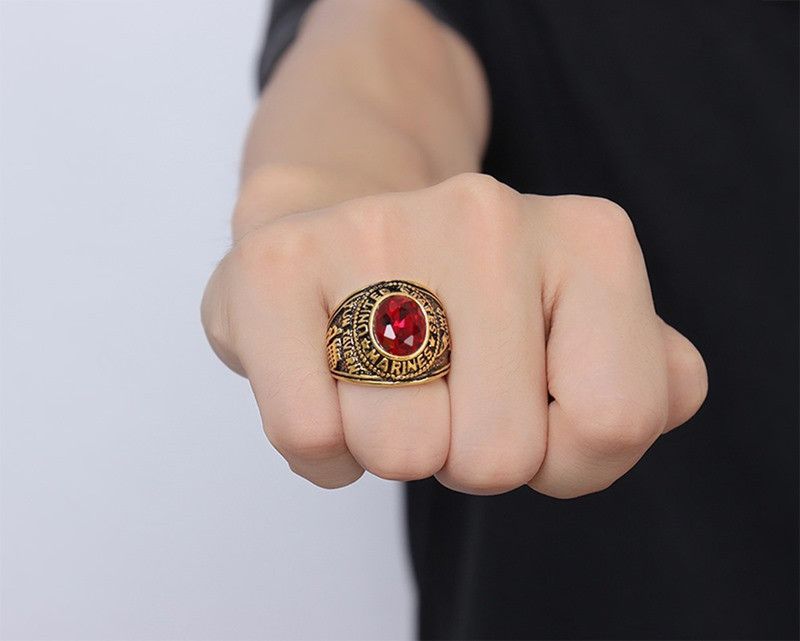 Jewelry × Vintage Red Marines Colleague Ring Size ONE SIZE - 6 Thumbnail