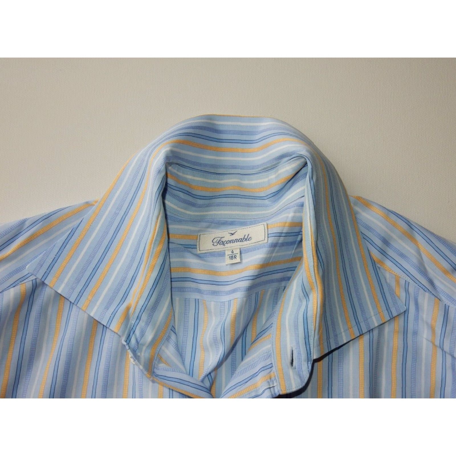 Faconnable Faconnable Long Sleeve Button-Up Shirt Mens Blue Striped Size 16/4 Size US M / EU 48-50 / 2 - 3 Thumbnail