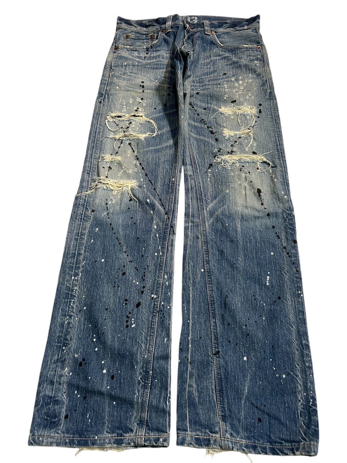 Japanese Brand × Kapital × Vintage Edwin Distressed Blue Trip 503 Grunge Punk Rock Style Denim Size US 32 / EU 48 - 1 Thumbnail