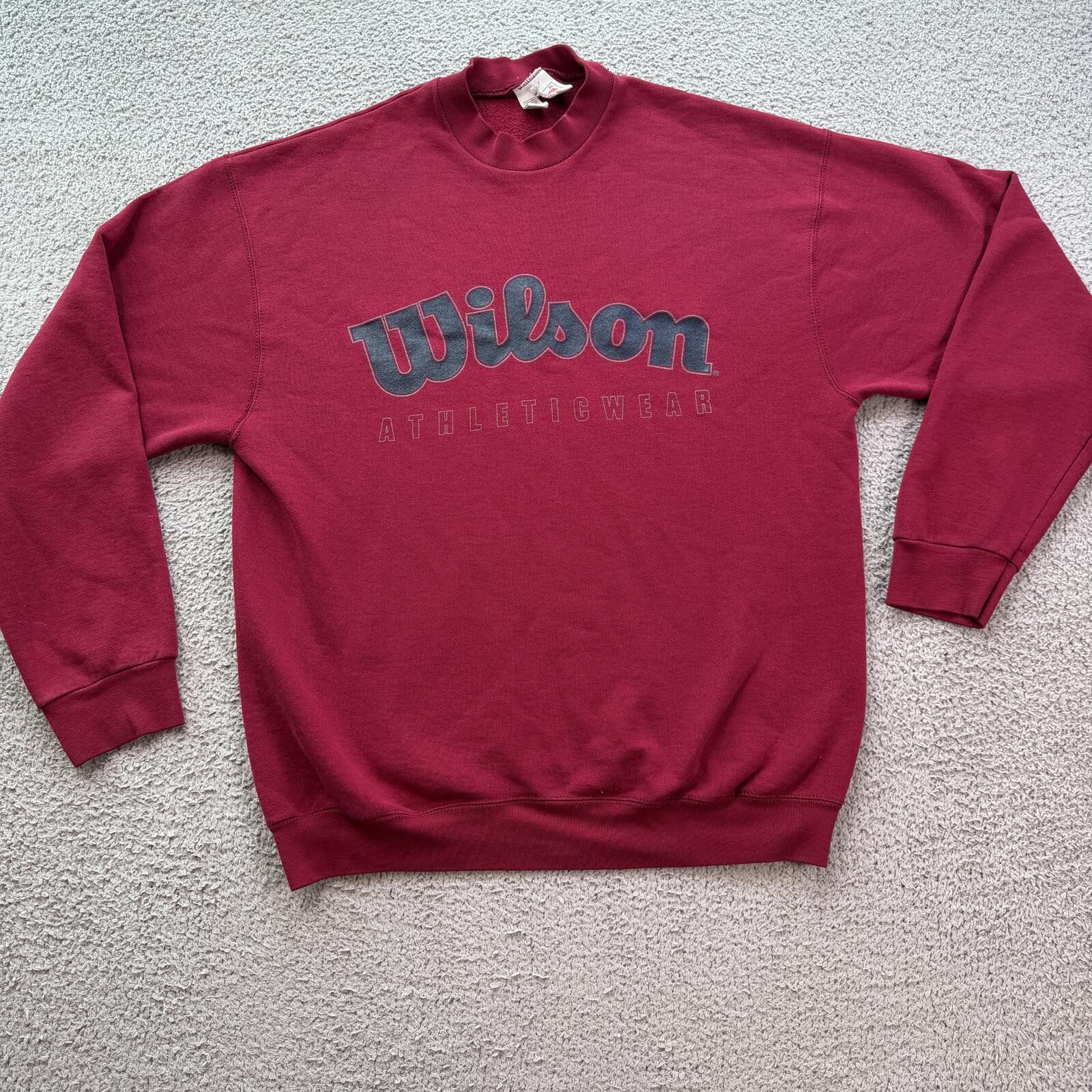 Wilson Vintage 90s Wilson Sweatshirt Red Faded Made in USA XL Size US XL / EU 56 / 4 - 1 Thumbnail