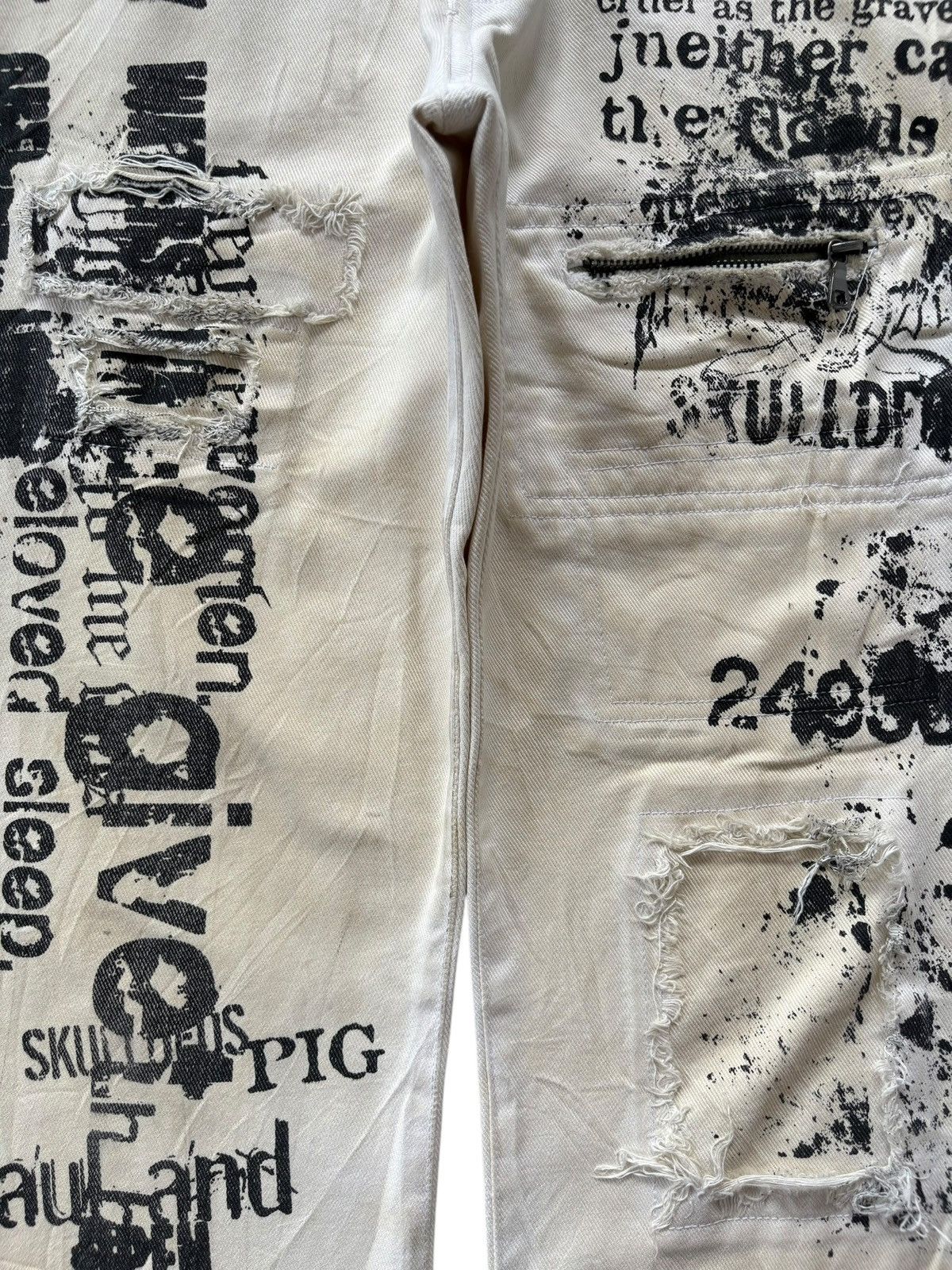 If Six Was Nine Vintage Japanese Brand Metal Punk Distress Flare Jeans Size 30" / US 8 / IT 44 - 3 Thumbnail