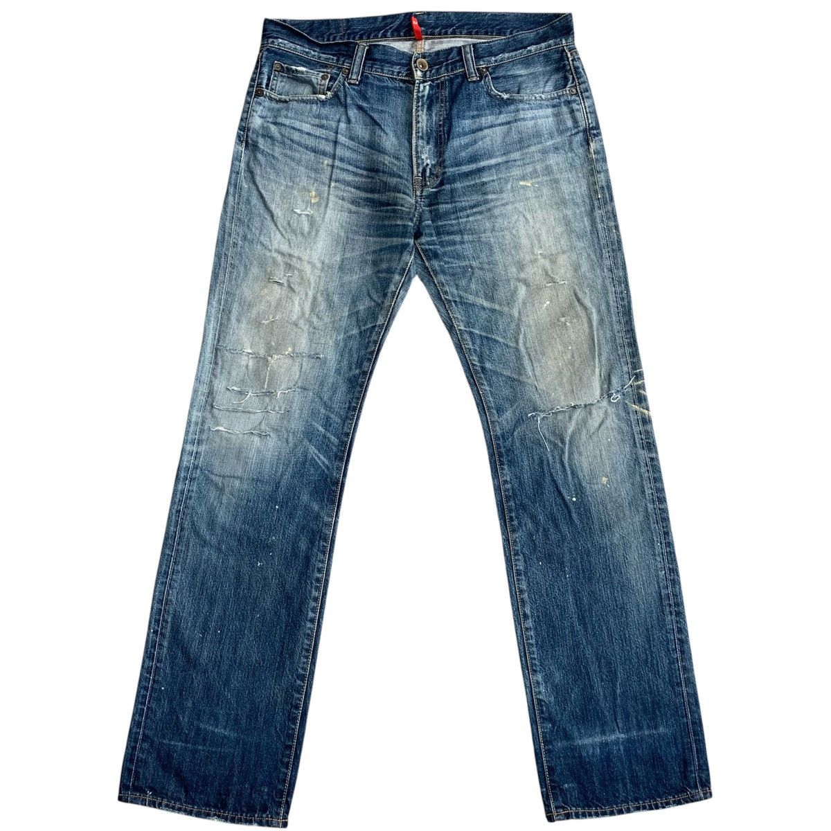 Undercover × Uniqlo Vintage Y2K Uniqlo Japanese Paint Distressed Denim Jeans W35 Size US 35 - 1 Thumbnail