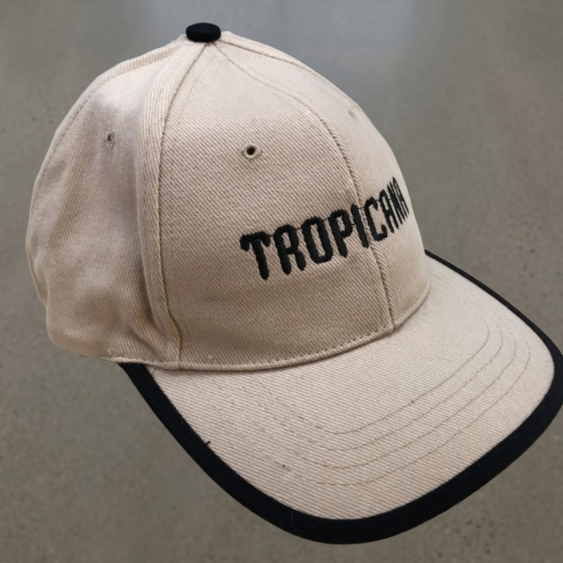 Logo 7 Nissun Tropicana Baseball Cap Hat Mens OS Beige Embroidered Logo Curved Brim Cotton Canvas Adjustable Mesh Back Casual Cap Mens Size ONE SIZE - 1 Thumbnail