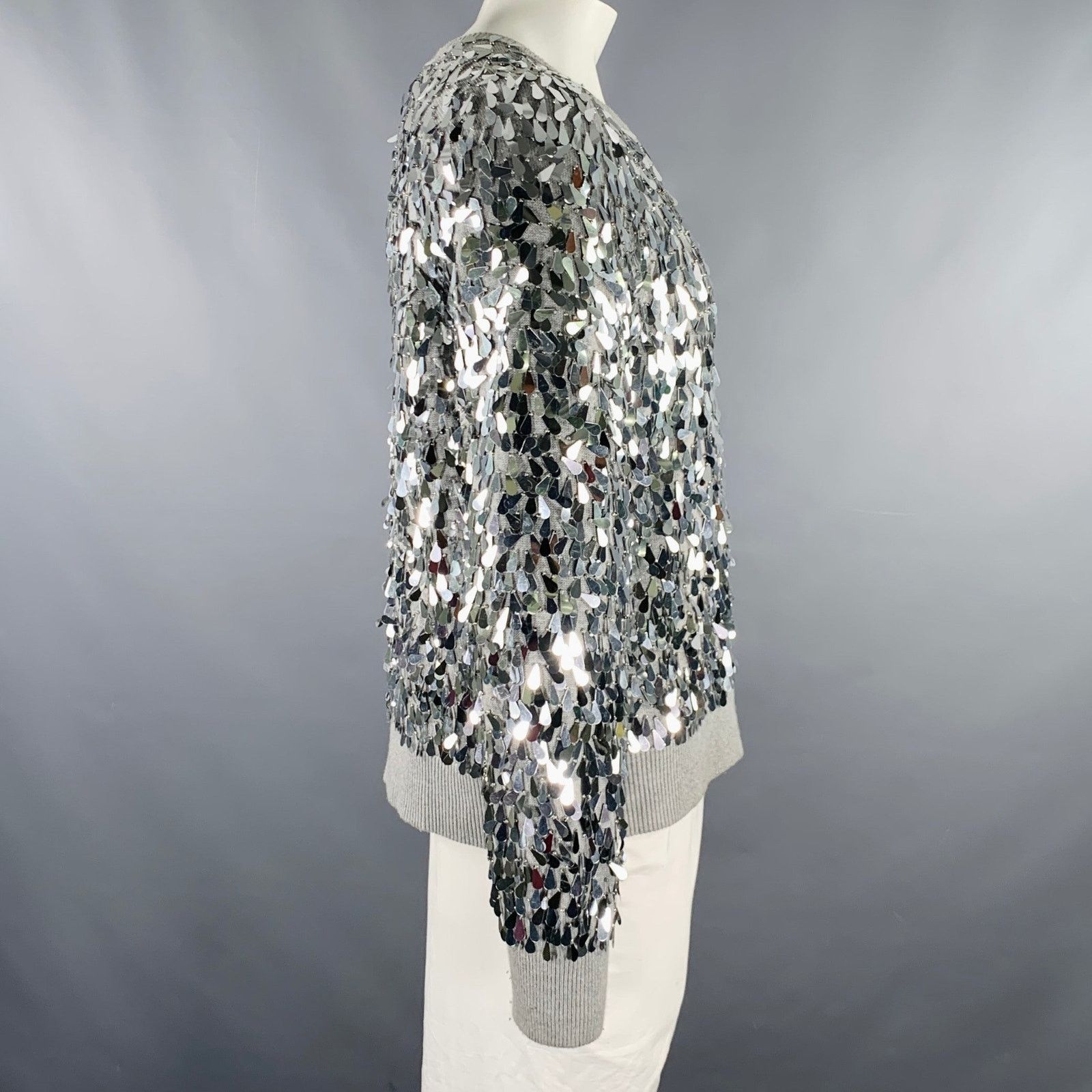 Michael Kors MICHAEL by MICHAEL KORS XL Grey Silver Cotton Blend Pullover Size XL / US 12-14 / IT 48-50 - 2 Thumbnail