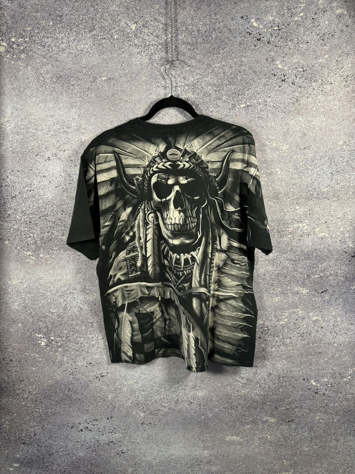 Liquid Blue × Vintage 90’s Vintage 1997 Liquid Blue Shirt XL Skeleton Indian AOP Size US L / EU 52-54 / 3 - 8 Thumbnail
