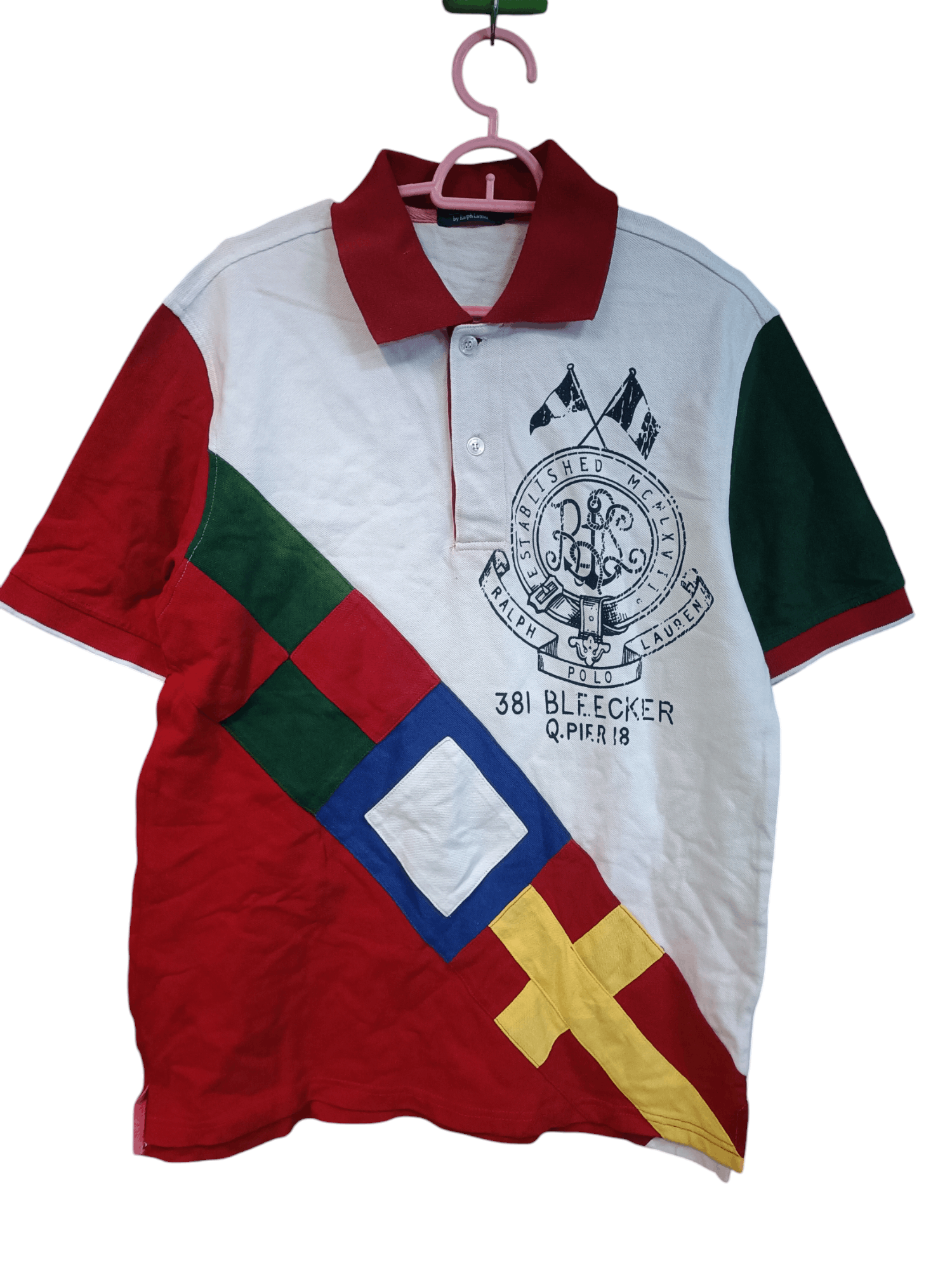 Polo Ralph Lauren × Vintage Vintage Polo Ralph Lauren Bleecker Q Pier 18 Polo Shirt Size US M / EU 48-50 / 2 - 1 Thumbnail
