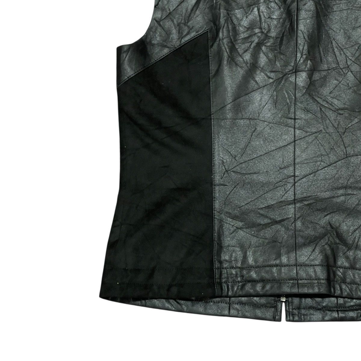 Karl Lagerfeld Vintage Karl Lagerfeld Faux Leather Biker Moto Vest Jacket Size US XS / EU 42 / 0 - 11 Thumbnail