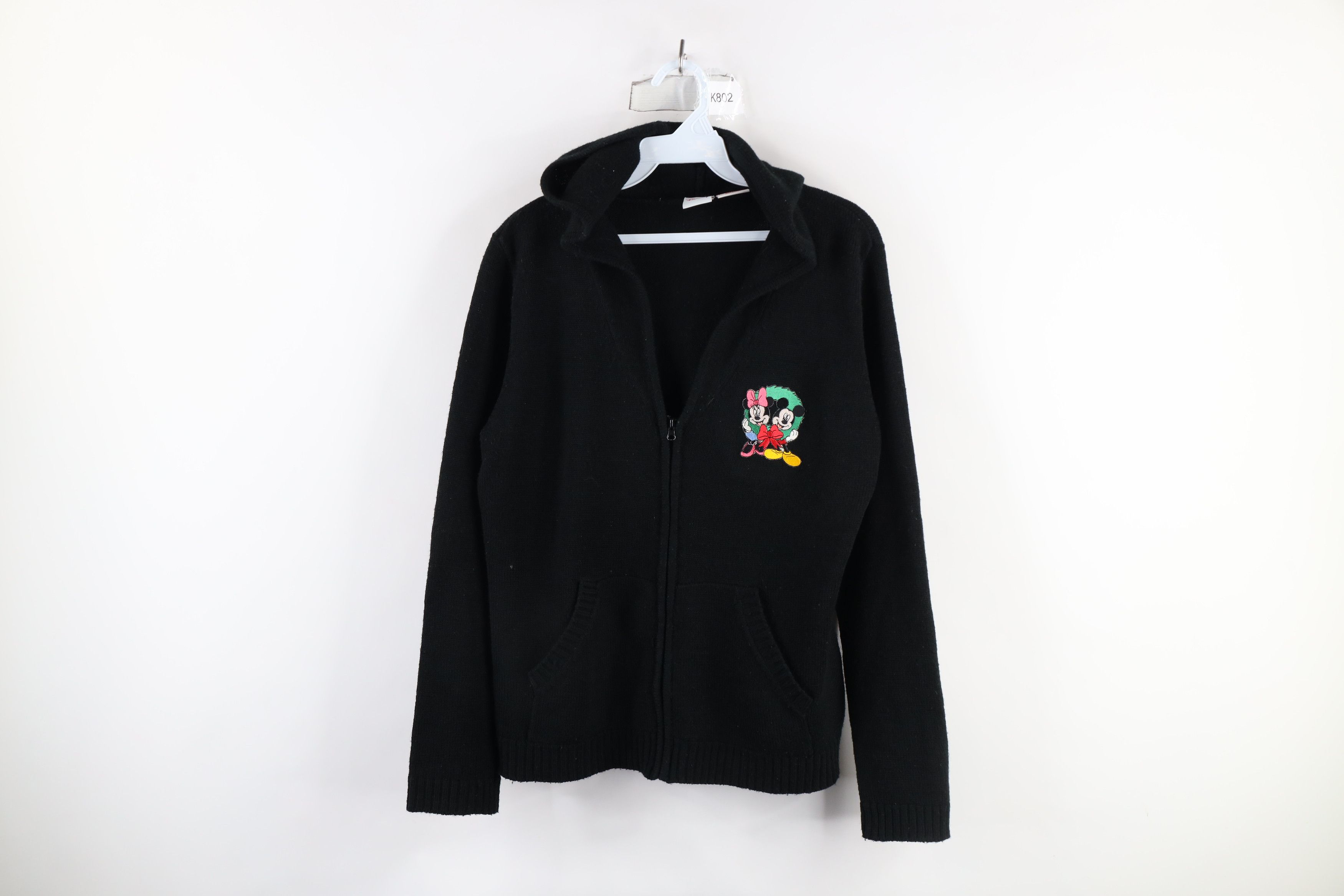 Disney × Vintage Vintage Disney Mickey Minnie Mouse Knit Full Zip Hoodie Size M / US 6-8 / IT 42-44 - 1 Thumbnail