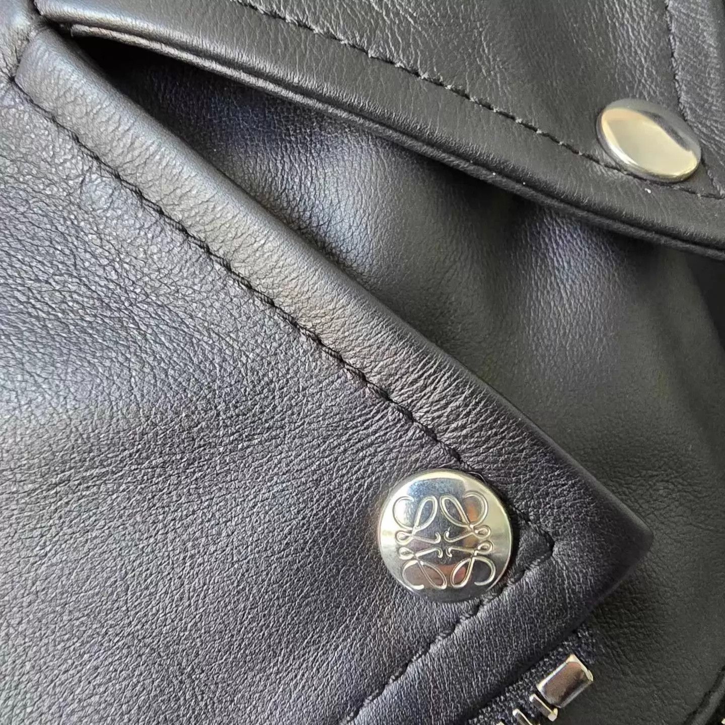 Loewe Loewe Black Metal Logo Biker Leather Jacket 38 99 Size XS / US 0-2 / IT 36-38 - 4 Thumbnail
