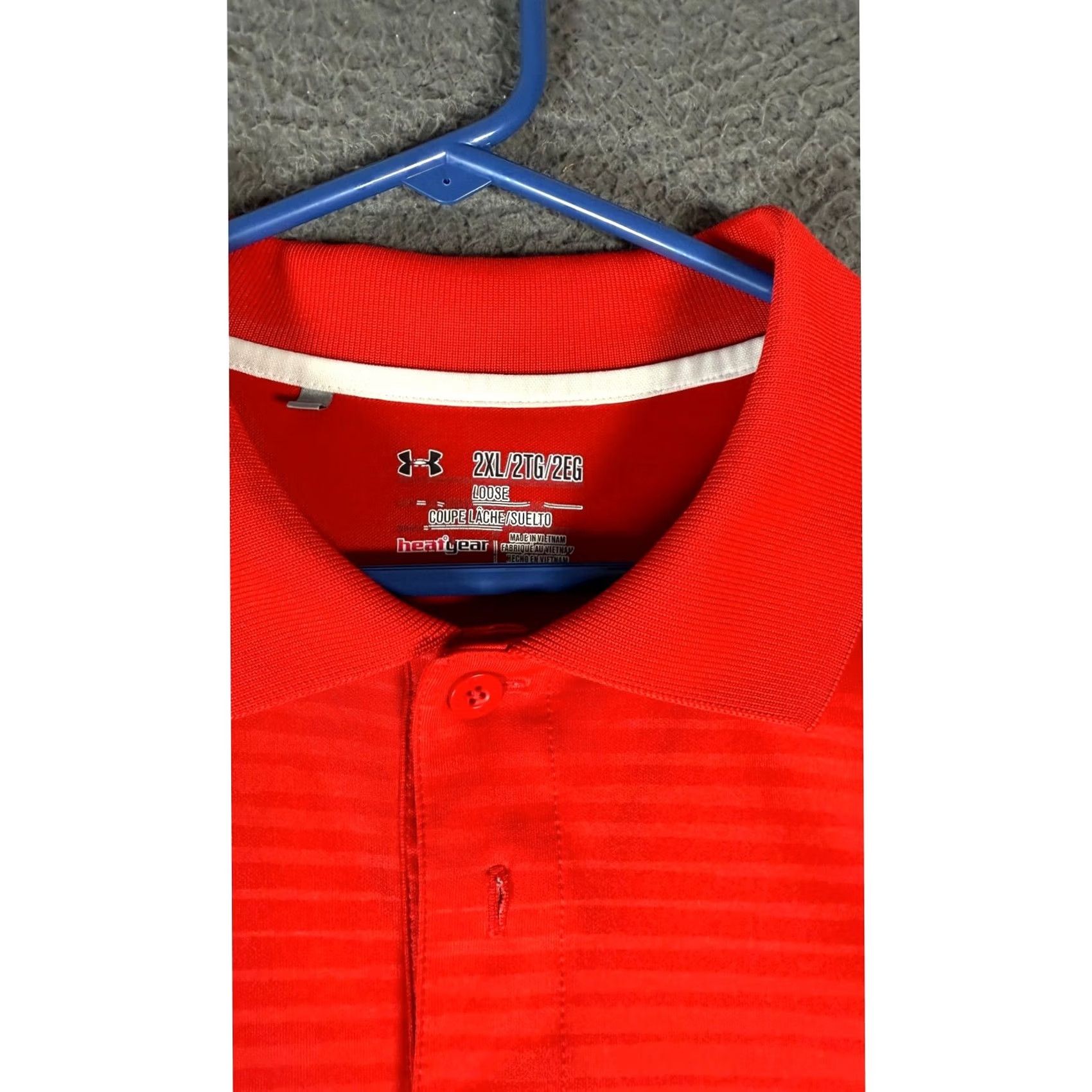 Under Armour Under Armour HeatGear Polo Shirt Athletic Training Red Loose Fit 2XL Men Size US XXL / EU 58 / 5 - 3 Thumbnail