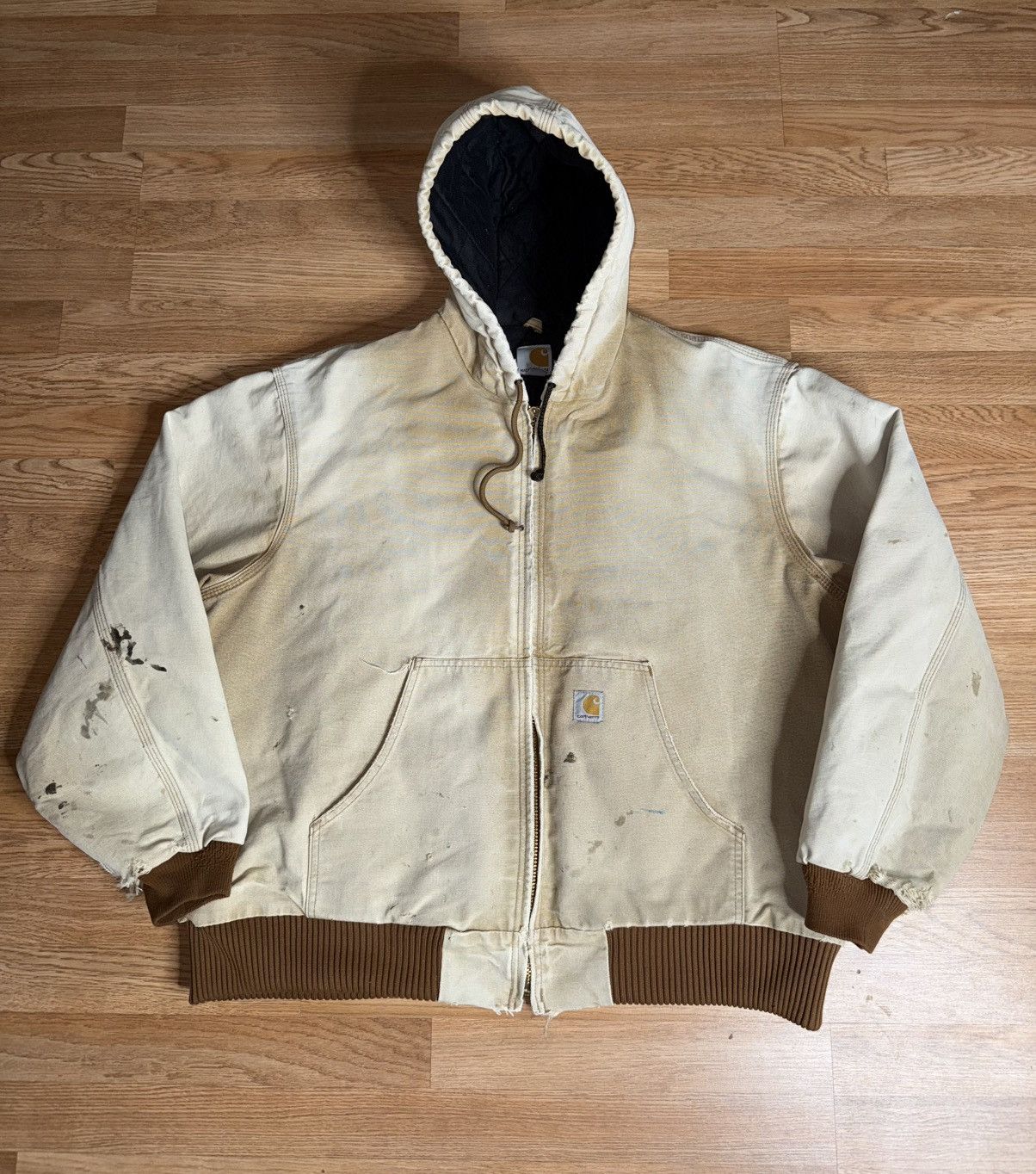 Carhartt Carhartt Jacket XXL Duck Canvas J140 BRN Hooded Distressed Size US XXL / EU 58 / 5 - 1 Thumbnail