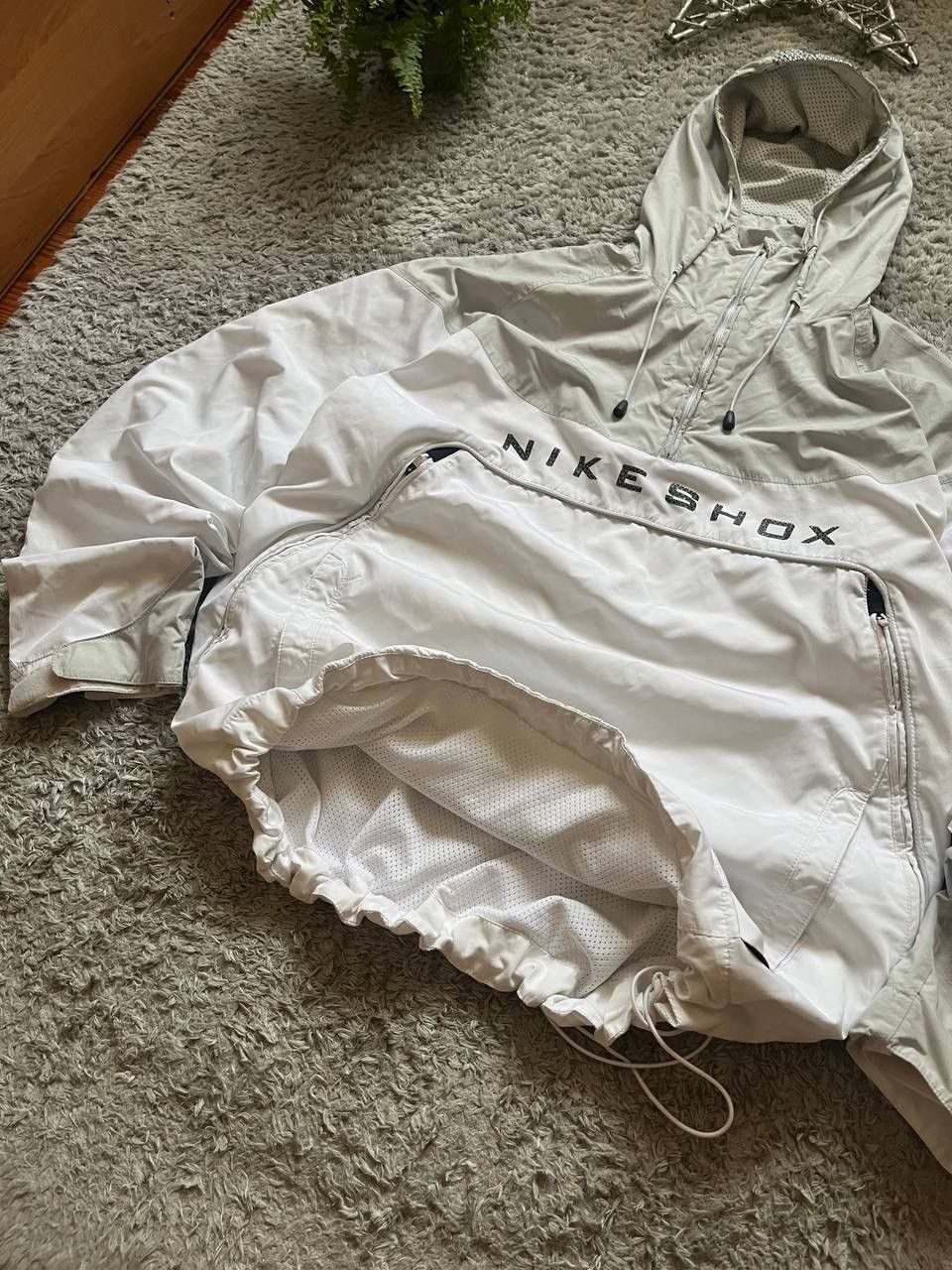 Nike × Vintage 00s Nike Shox Big Logo Anorak Jacket Big Logo Swoosh Drill Size US XL / EU 56 / 4 - 6 Thumbnail