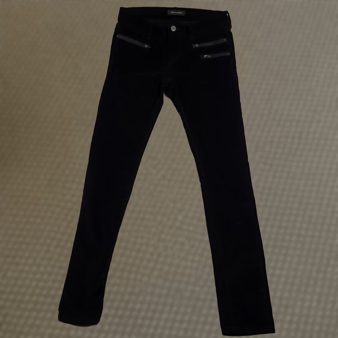 Banana Republic Banana Republic Pants Womens 26 Black Corduroy Skinny High Rise Moto Zipper Pockets Jazzed by Logo Womens Size 26" / US 2 / IT 38 - 1 Thumbnail