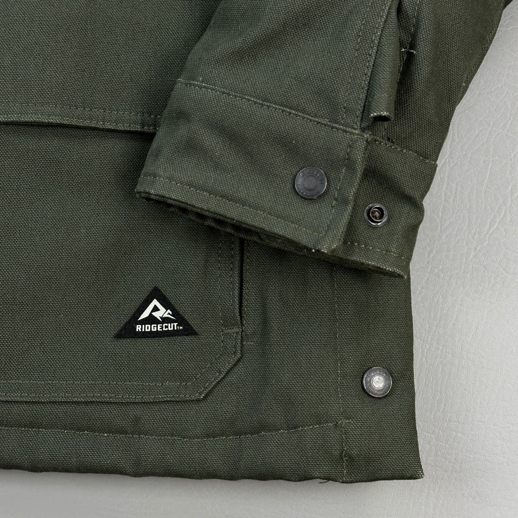 Vintage Ridgecut Toughshield Chore Jacket Mens Large Duck Canvas Fleece Lined Hooded Green Winter Fall Jacket Mens L Regular Size US L / EU 52-54 / 3 - 4 Thumbnail