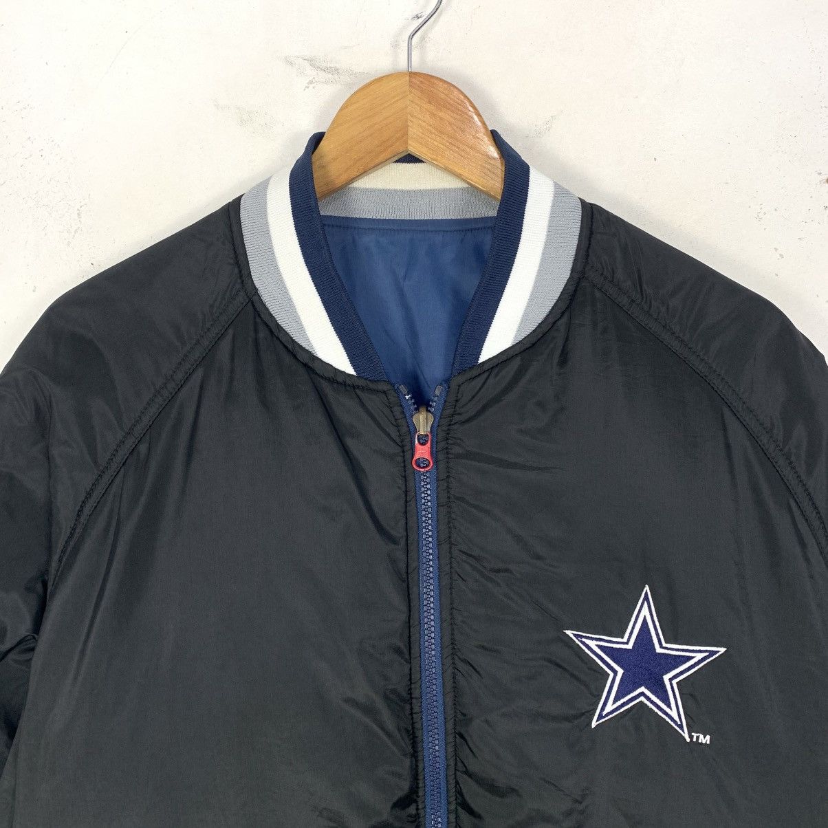Jerzees vintage Jerzees Dallas Cowboys NFL reversible bomber jacket Size US L / EU 52-54 / 3 - 12 Thumbnail