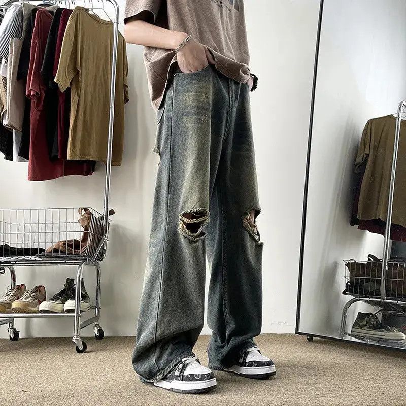Japanese Brand Retro loose wide leg straight leg jeans Size US 30 / EU 46 - 3 Thumbnail