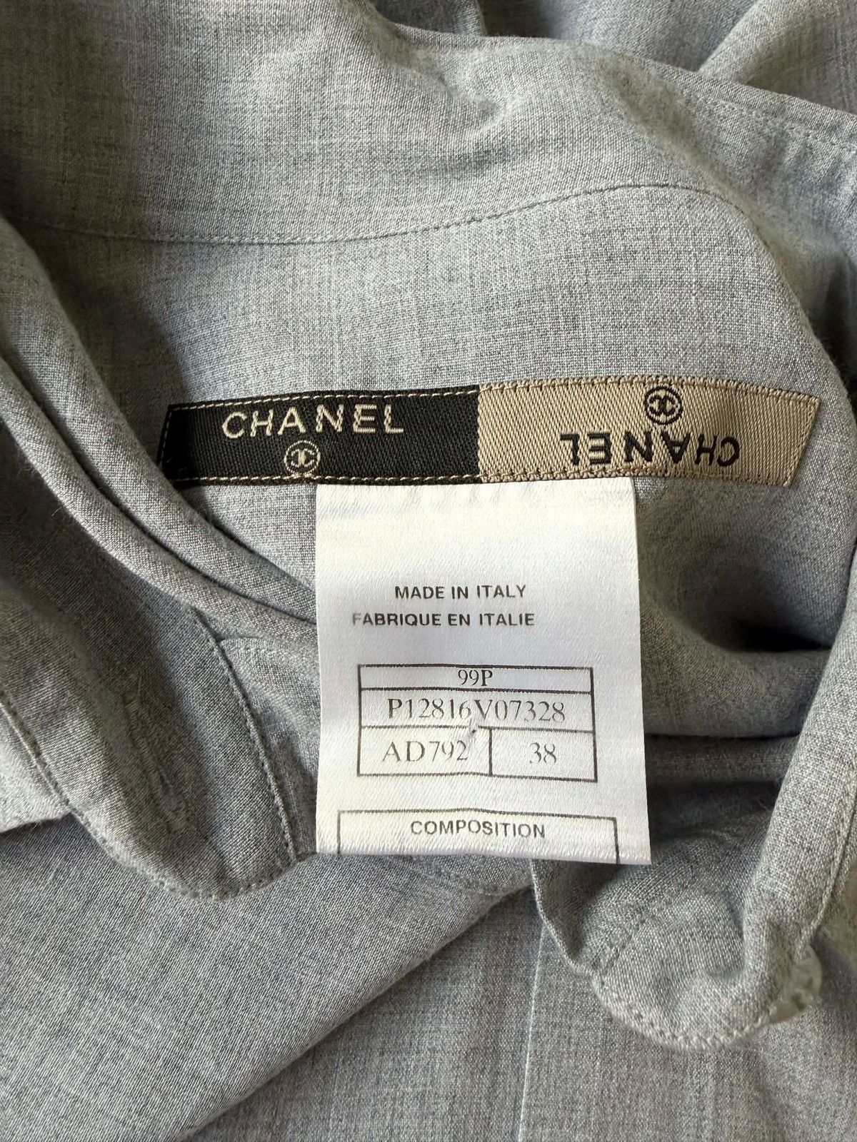 Chanel Chanel Gray Short Sleeve Shirt Size XS / US 0-2 / IT 36-38 - 5 Thumbnail