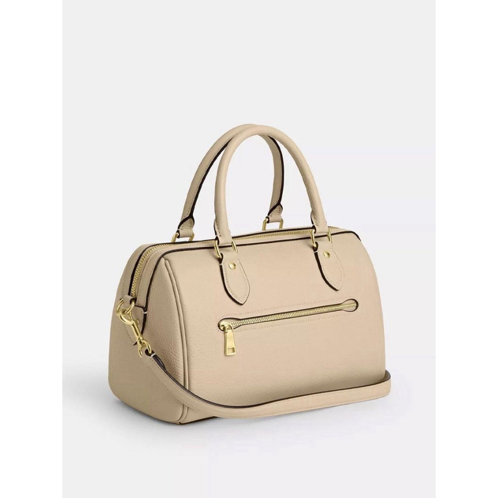 Coach NWT Coach Rowan Satchel CV962 Pebbled Leather Ivory Size ONE SIZE - 10 Thumbnail