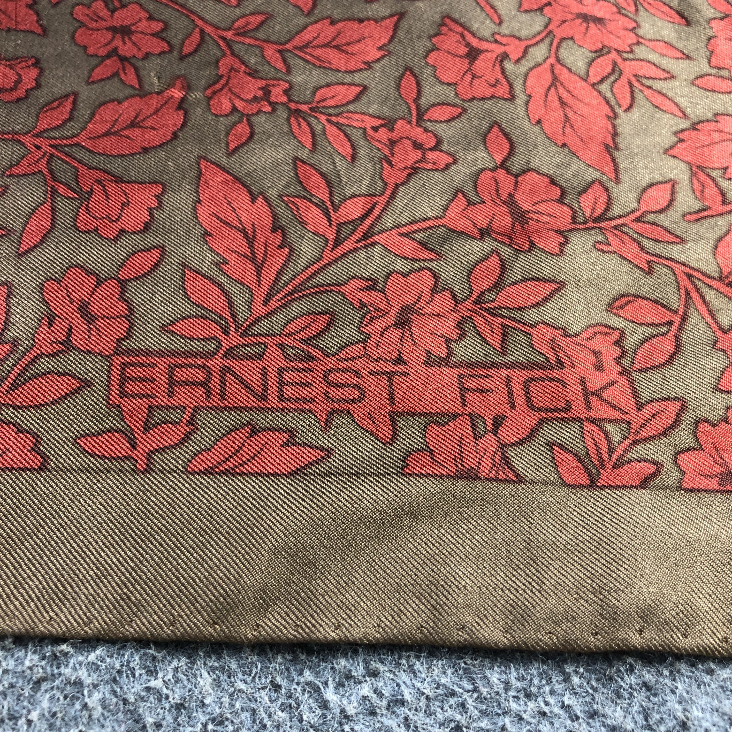 Vintage Ernest Fick Floral Hand Rolled Silk Scarf M1081 Size ONE SIZE - 4 Thumbnail