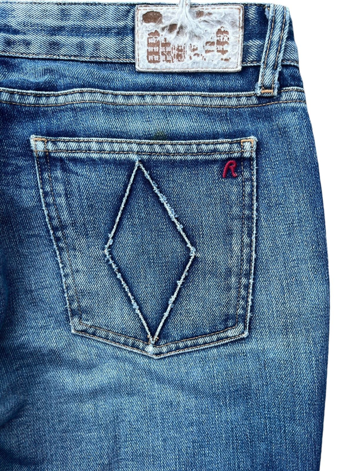 Replay Vintage Made in Italy Reply Blue Washed Mid Rise Flare Jeans Size US 30 / EU 46 - 5 Thumbnail