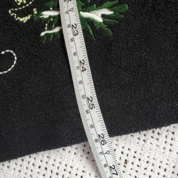 Designer Breckenridge Embroidered Holiday Black Full Zippered Fleece Size S / US 4 / IT 40 - 10 Thumbnail