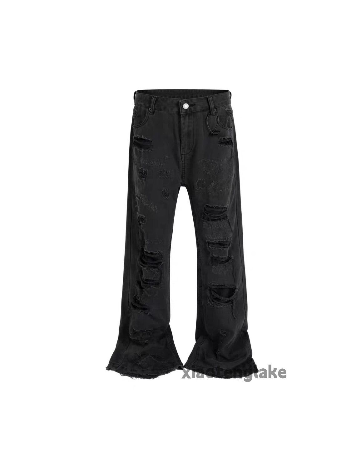 Jean xz vintage washed faded punk grunge bootcut ripped jeans Size US 32 / EU 48 - 4 Thumbnail