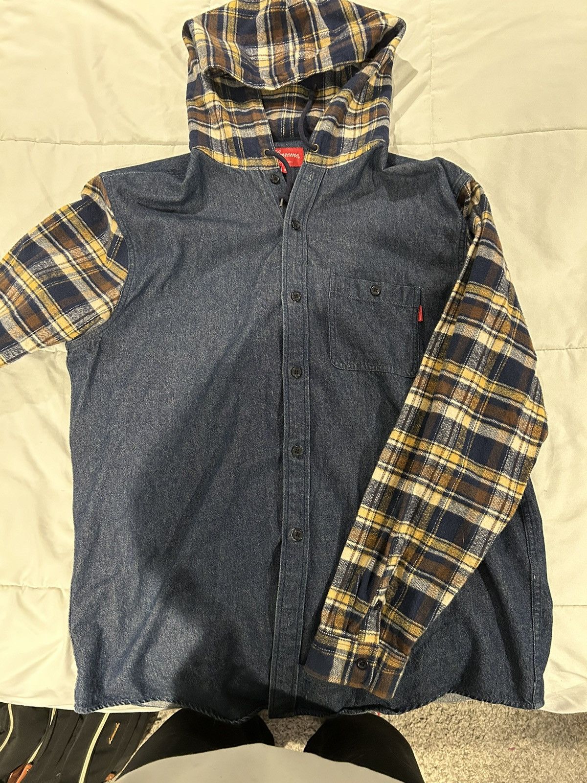 Supreme Supreme plaid denim hooded shirt Size US XL / EU 56 / 4 - 1 Thumbnail