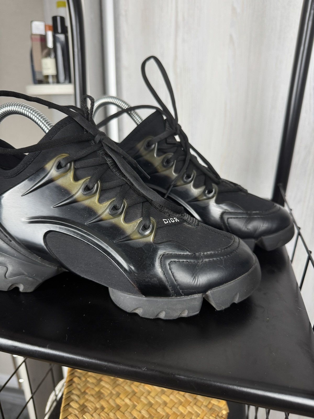 Christian Dior Monsieur Dior Black Fabric Leather D-Connect Lace Up Sneakers Size US 7.5 / IT 37.5 - 4 Thumbnail