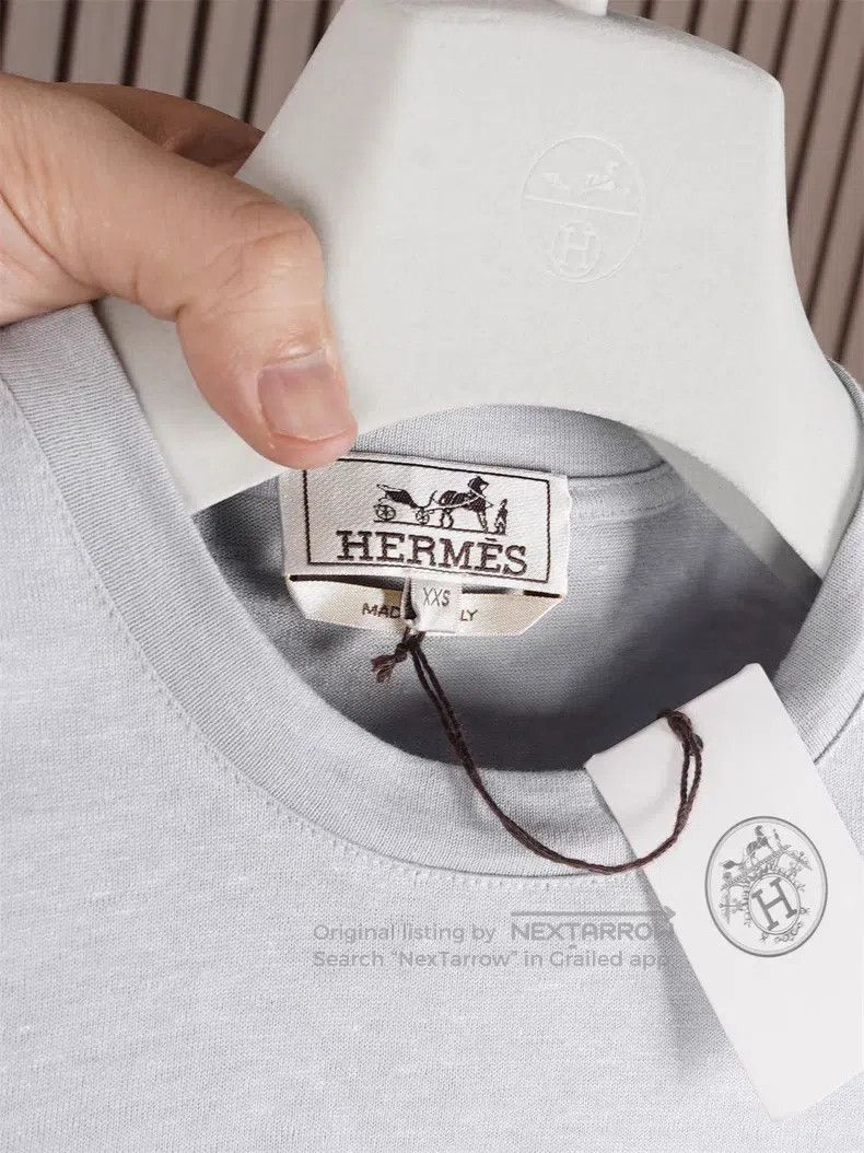 Hermes Hermes Men's New 25 Short Sleeve Shirt 56% Linen 44% Cotto Size US XXS / EU 40 - 6 Thumbnail
