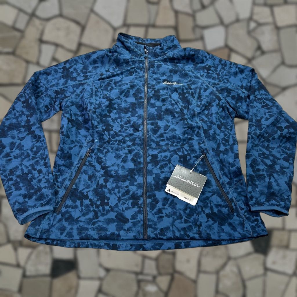 Eddie Bauer Eddie Bauer First Ascent Jacket Womens XL Blue Camo Softshell Zip Stretch Size XL / US 12-14 / IT 48-50 - 1 Thumbnail