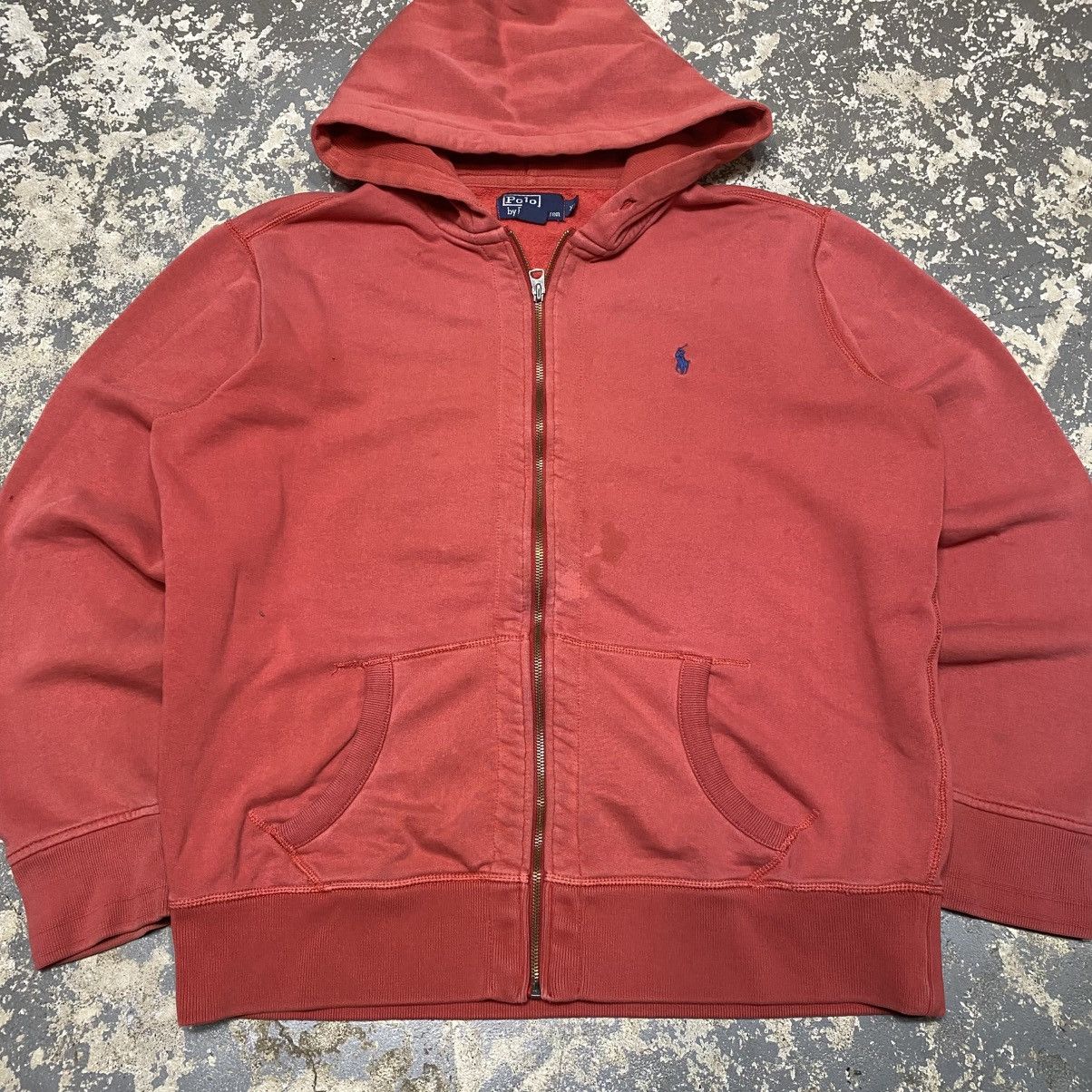 Polo Ralph Lauren × Vintage Vintage Polo Ralph Lauren Pink Salmon Zip Up Hoodie Sweatsh Size US XL / EU 56 / 4 - 3 Thumbnail