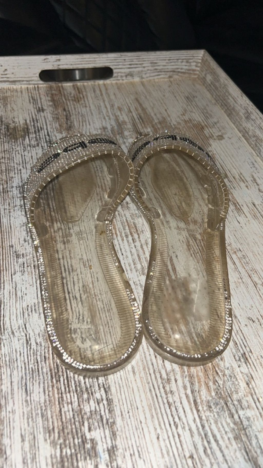 Bebe Women's Bebe Clear Silver Rhinestone Slide Sandals Size 8 Size US 8 / IT 38 - 3 Thumbnail