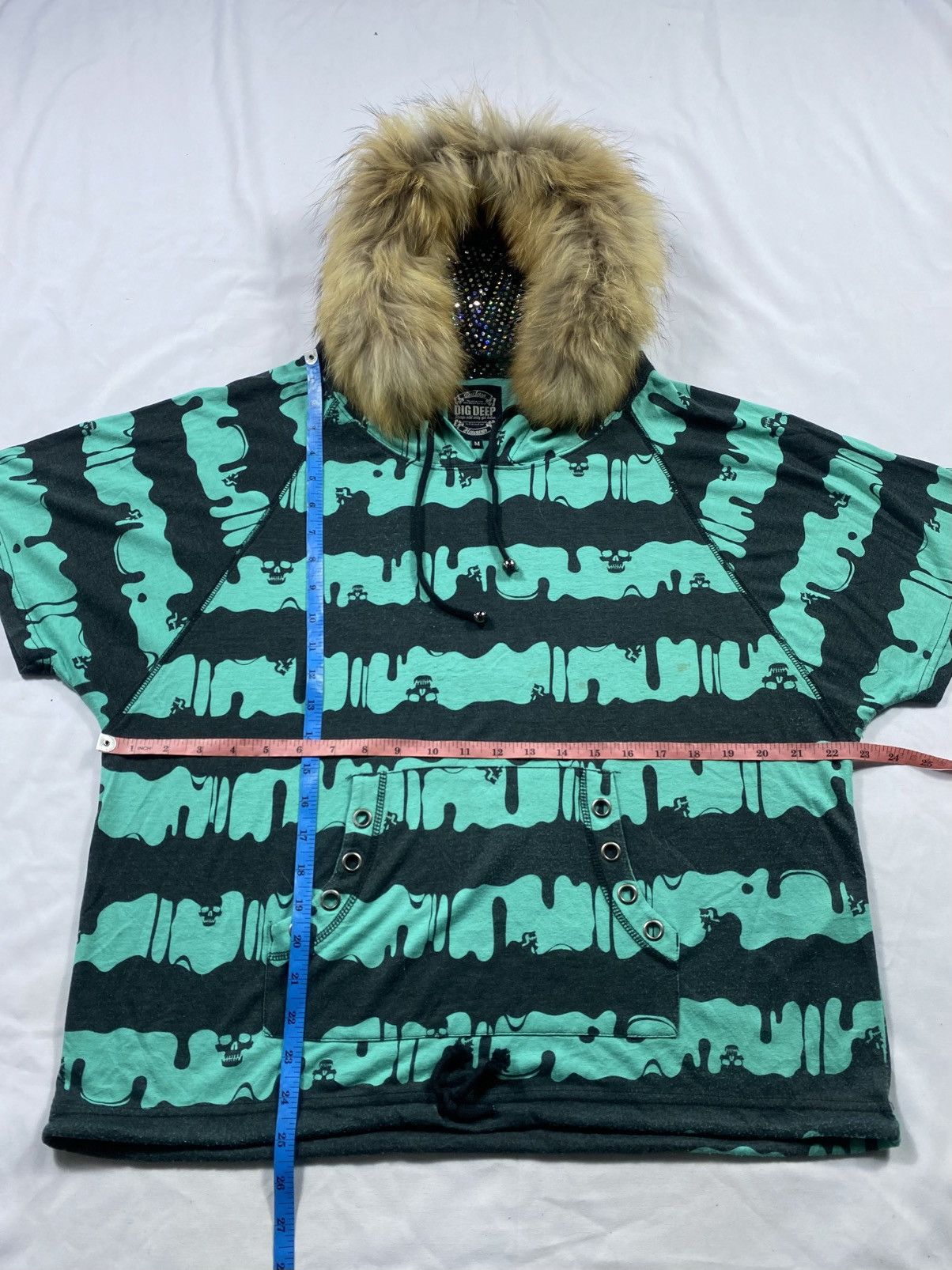 If Six Was Nine Japanese Dig Deep Gothic punk skul Faux Fur hoodie Zip Size US M / EU 48-50 / 2 - 9 Thumbnail