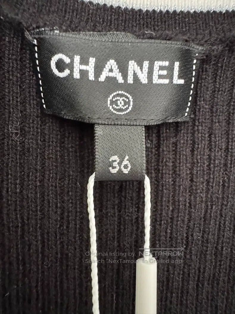 Chanel Chanel Black and white love knitted coat Size XS / US 0-2 / IT 36-38 - 3 Thumbnail